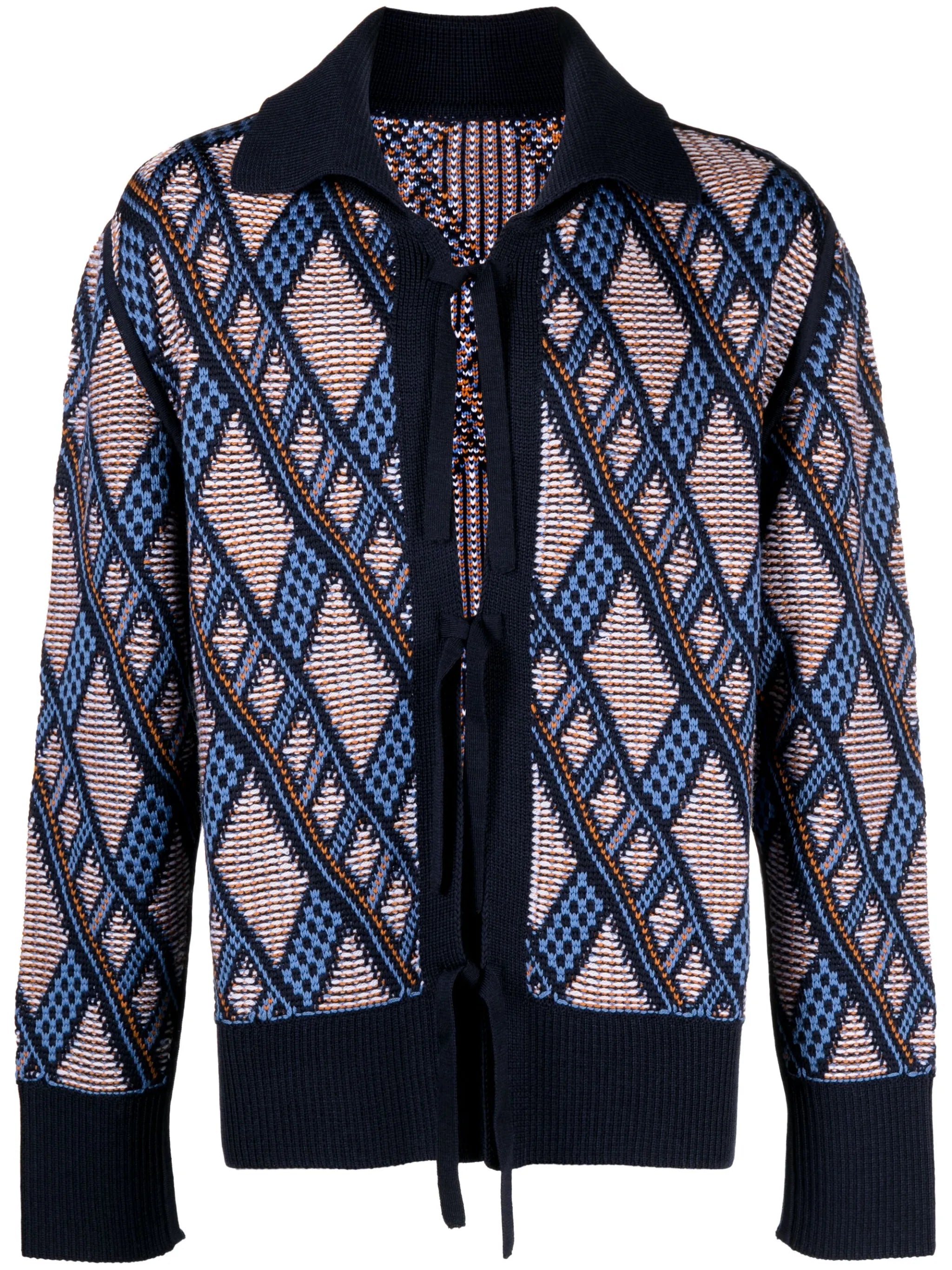 reversible patterned-jacquard jumper