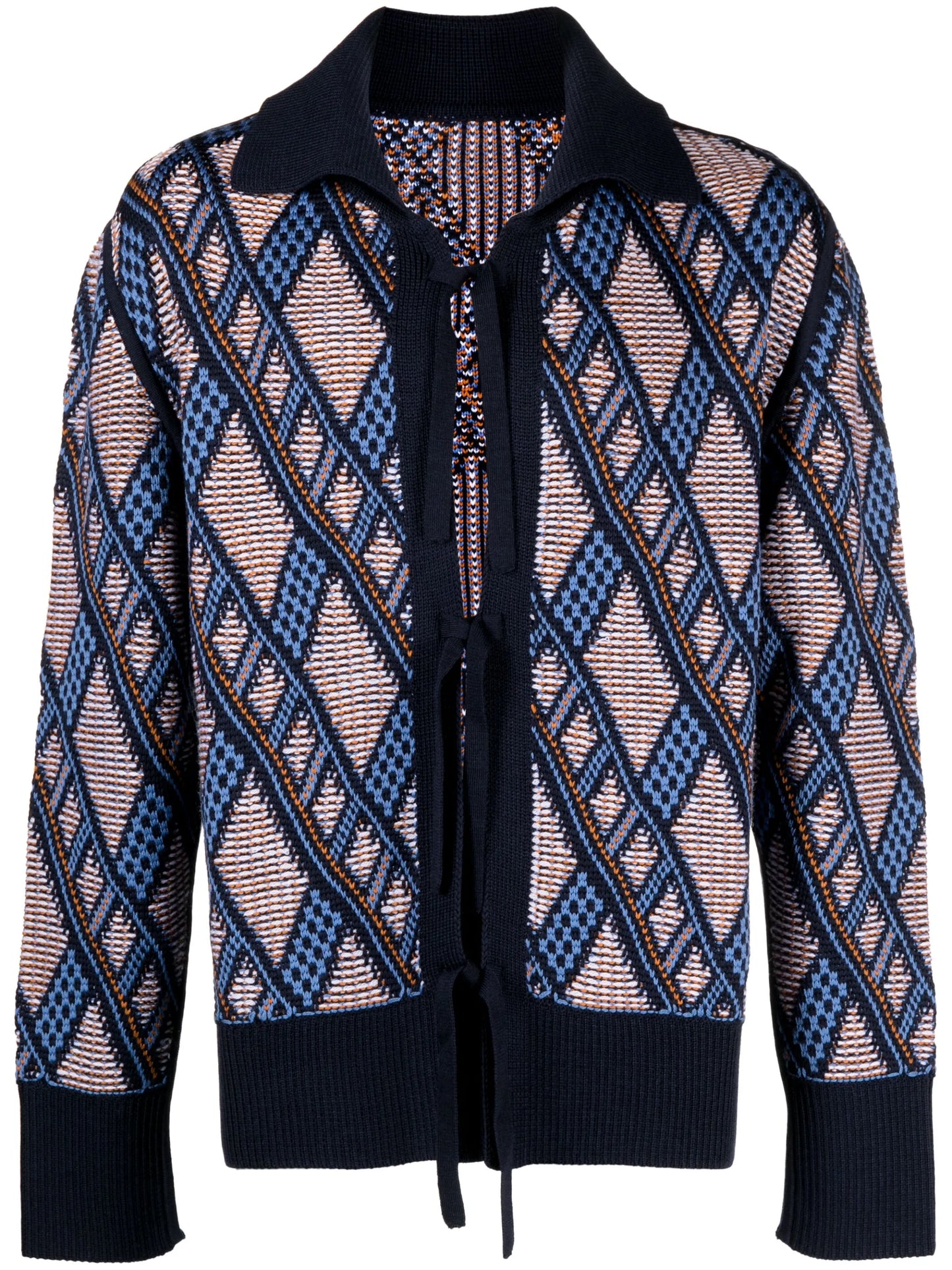 reversible patterned-jacquard jumper