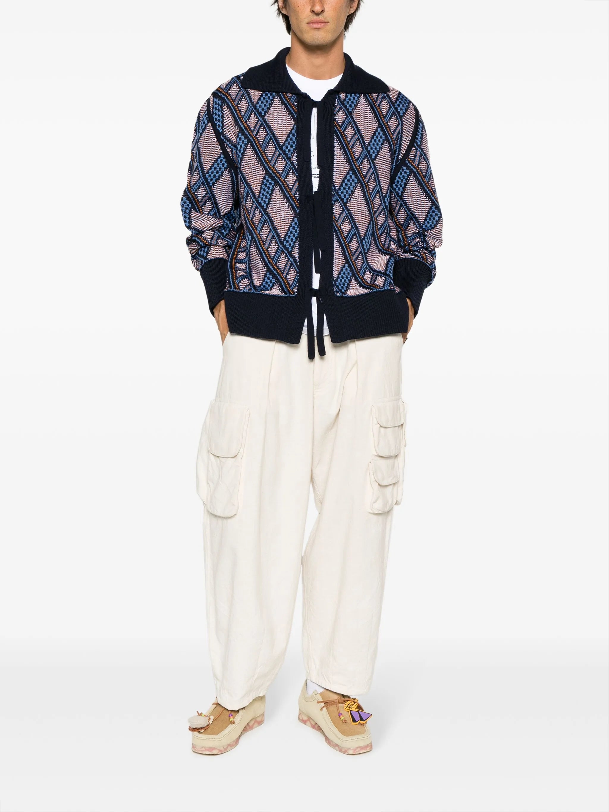 reversible patterned-jacquard jumper