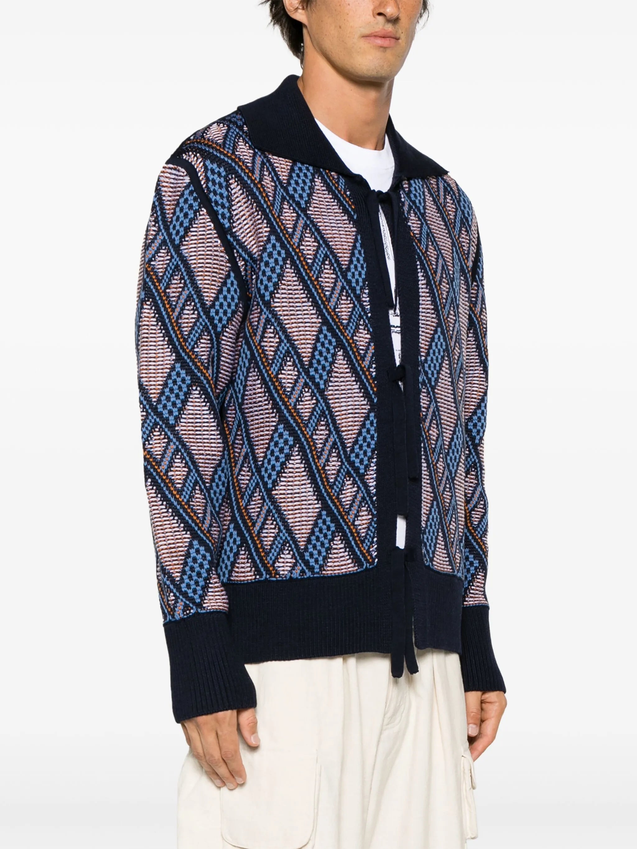 reversible patterned-jacquard jumper