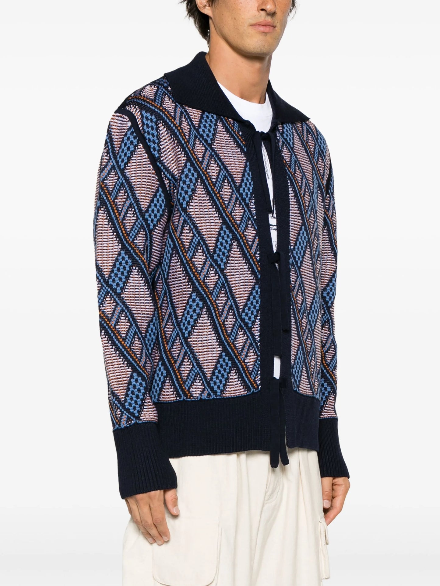 reversible patterned-jacquard jumper