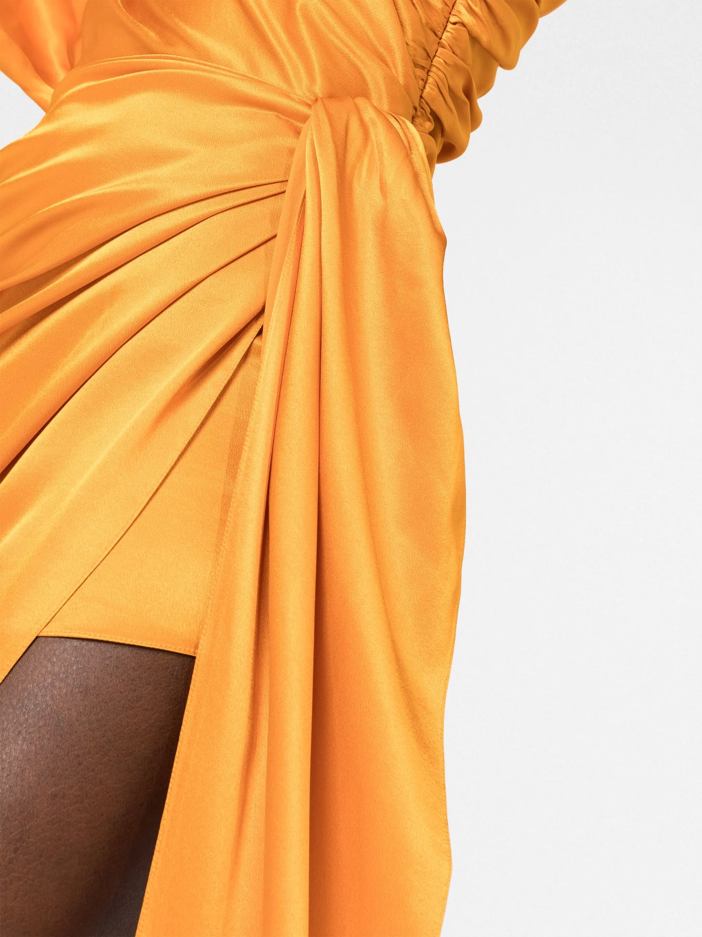 one-shoulder asymmetric wrap dress