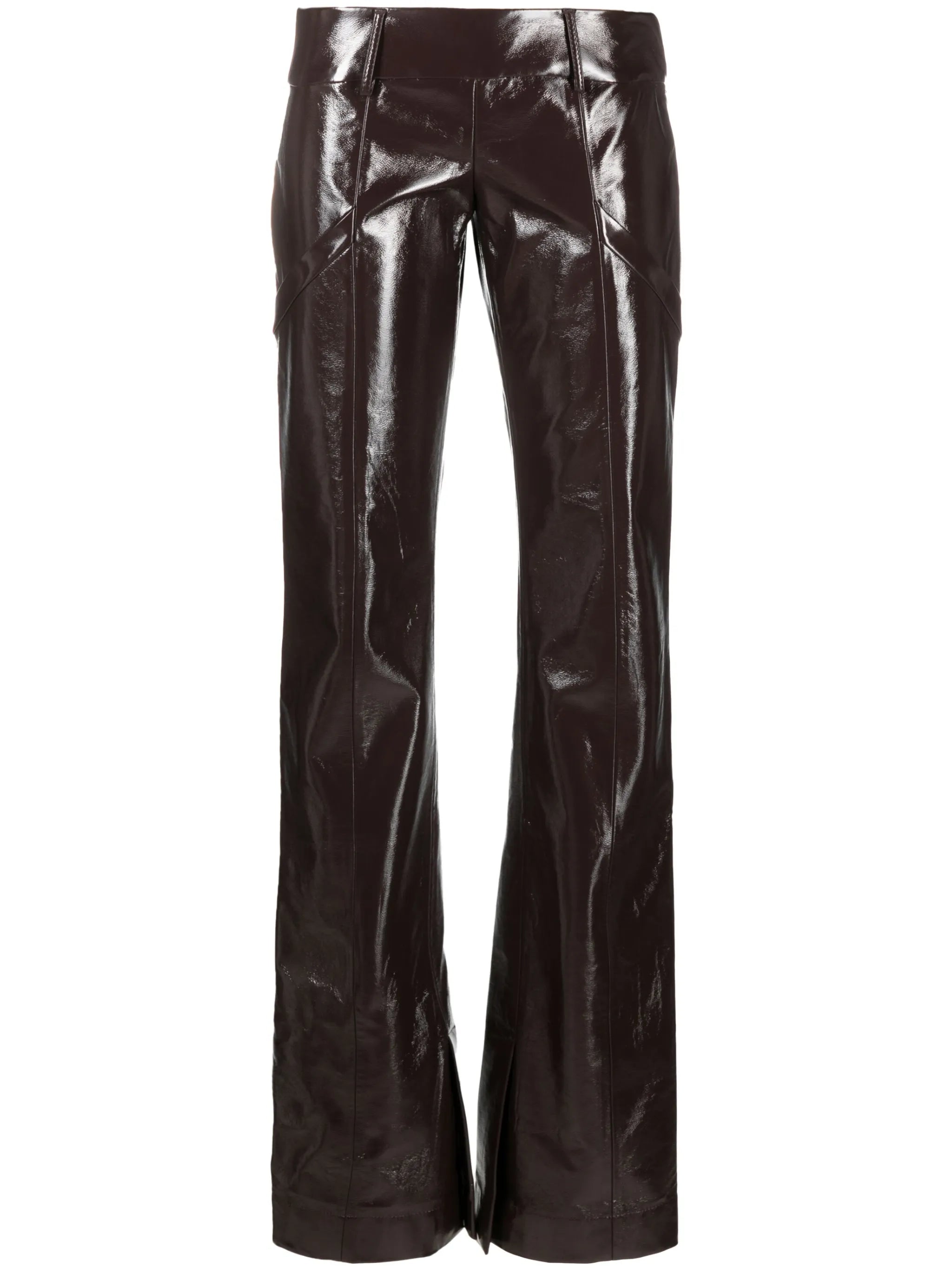 crinkle-effect split-cuff trousers