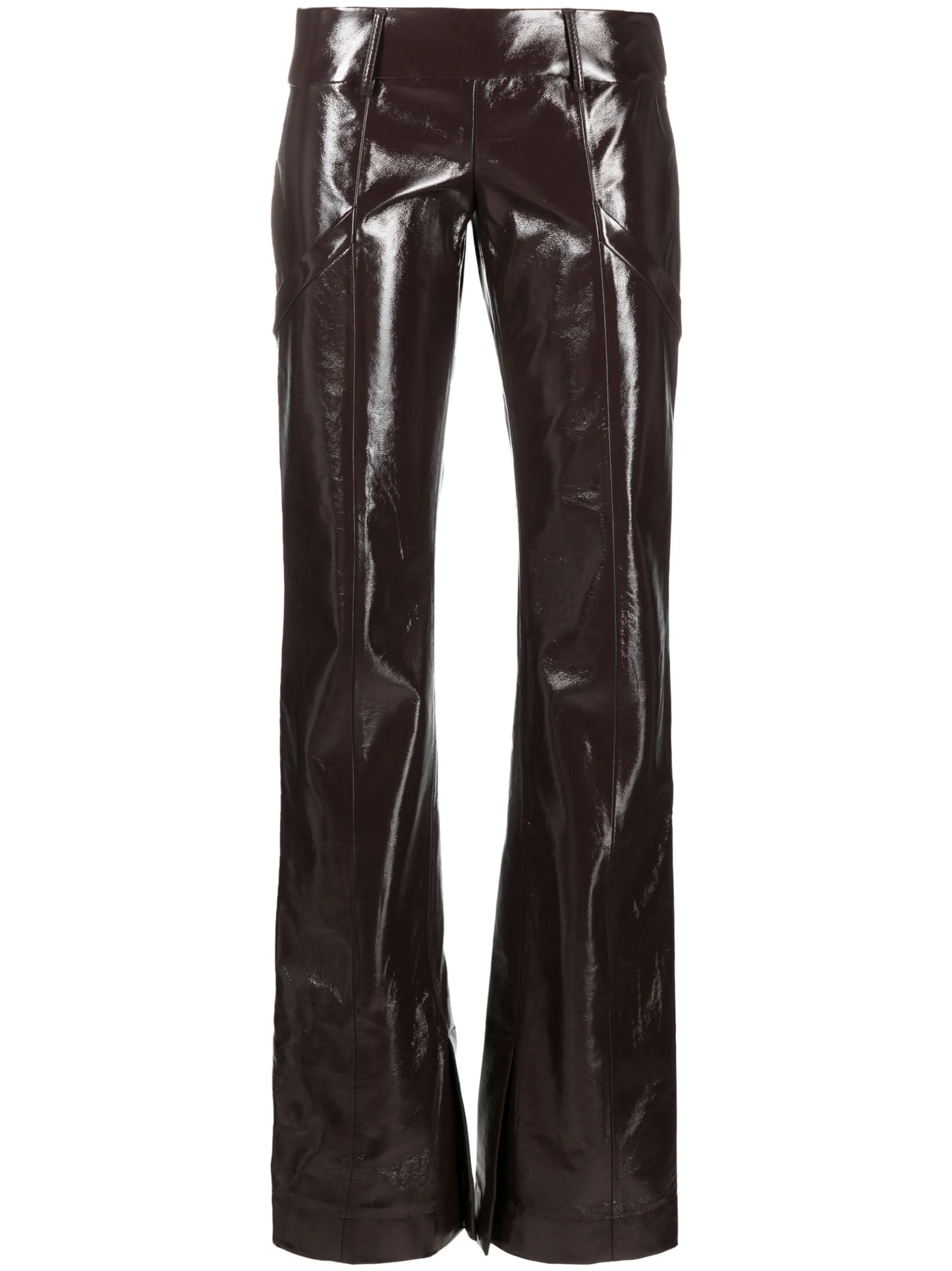 crinkle-effect split-cuff trousers