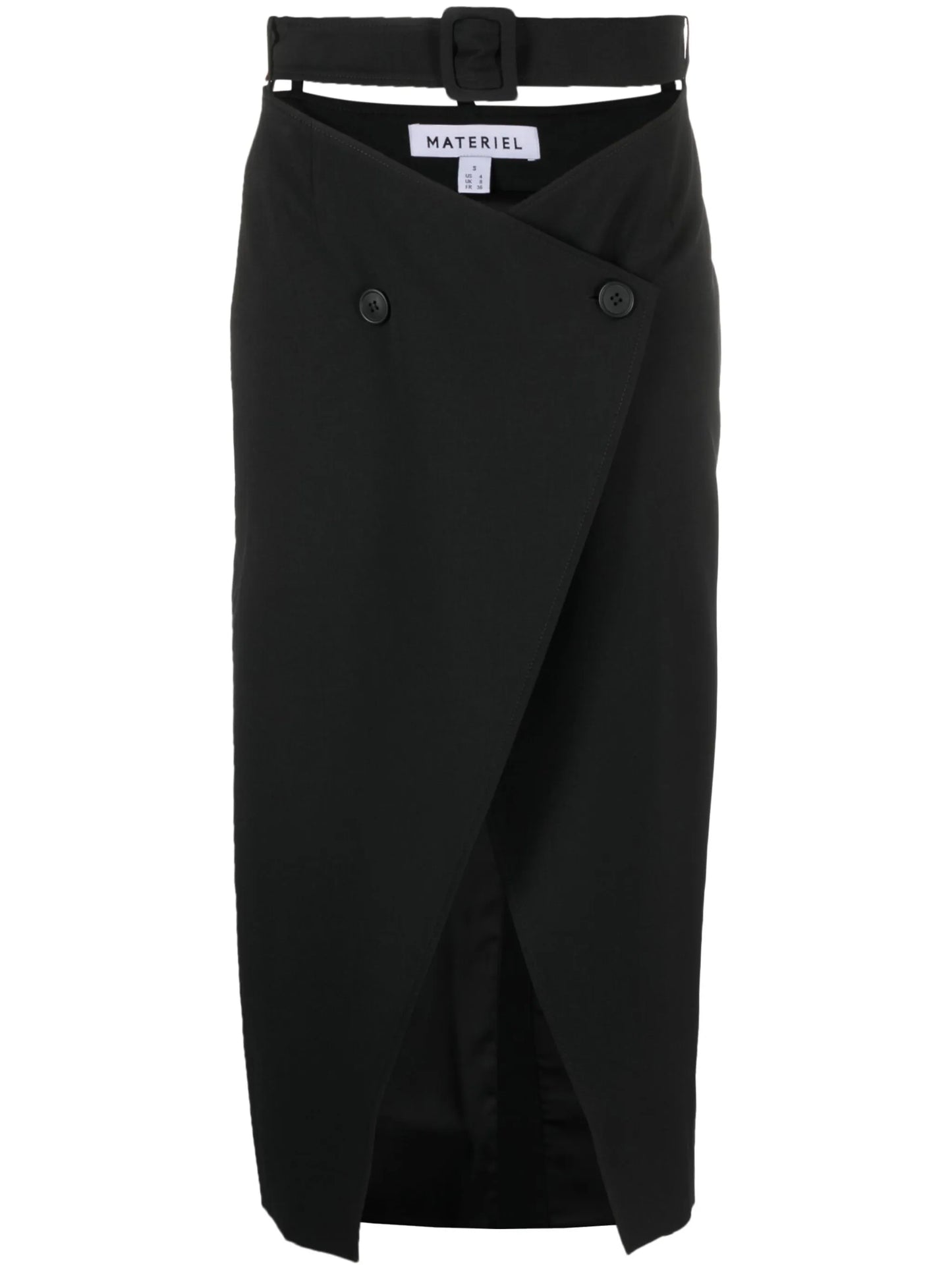 geometric-belt pencil skirt