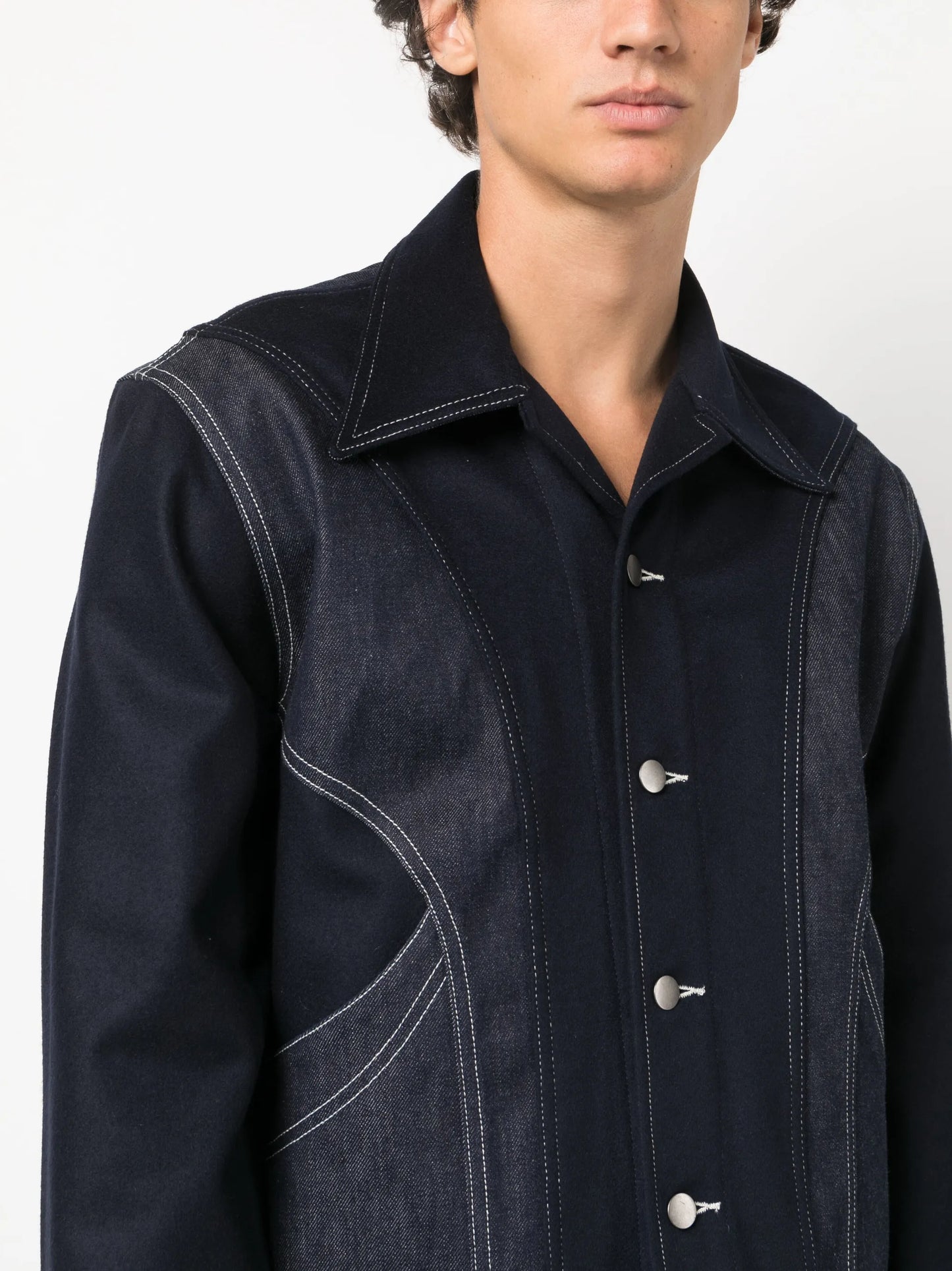 panelled-design denim jacket