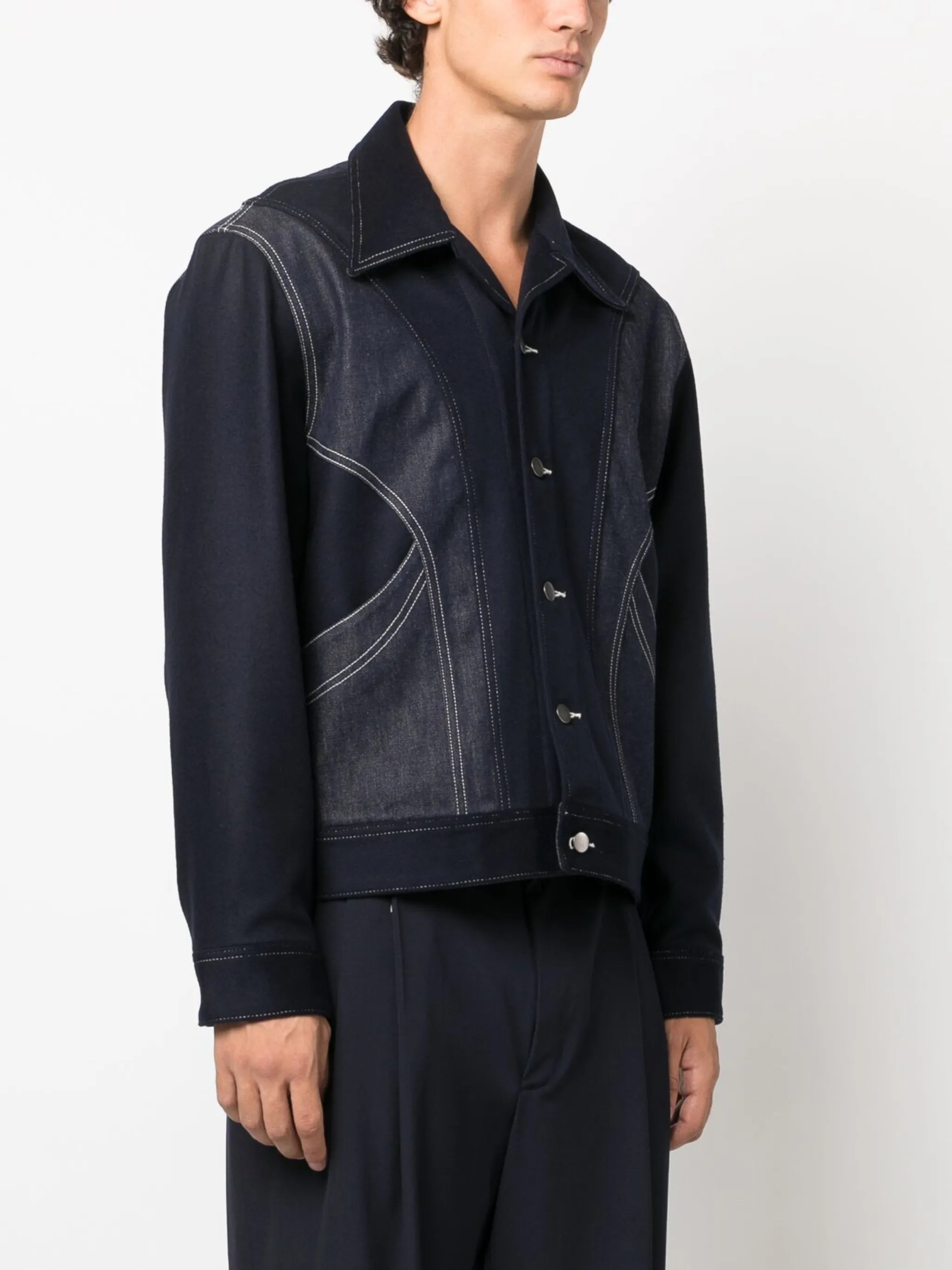 panelled-design denim jacket