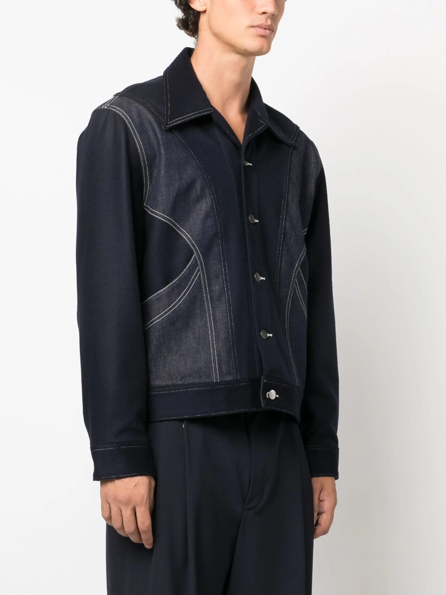 panelled-design denim jacket