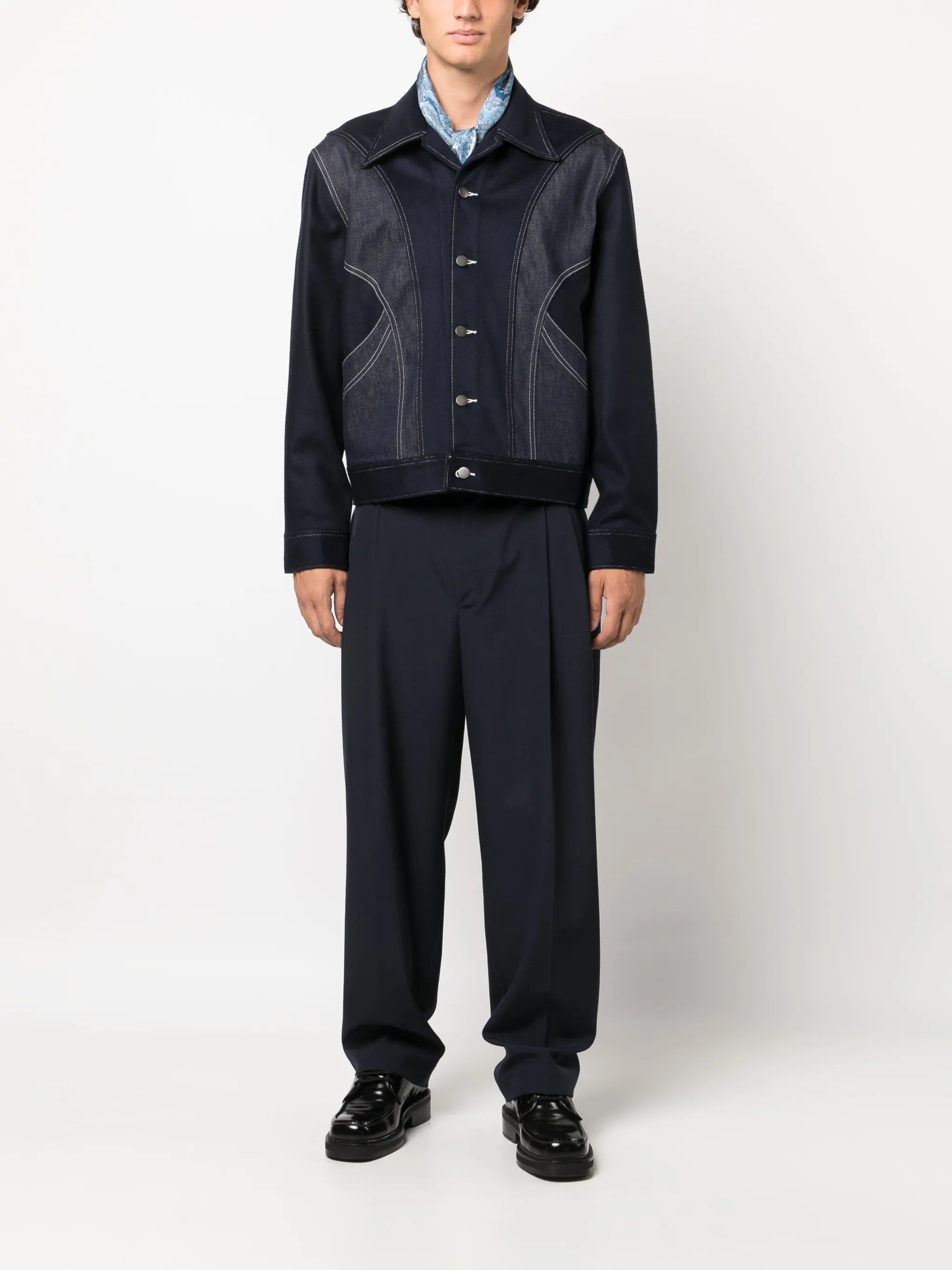 panelled-design denim jacket