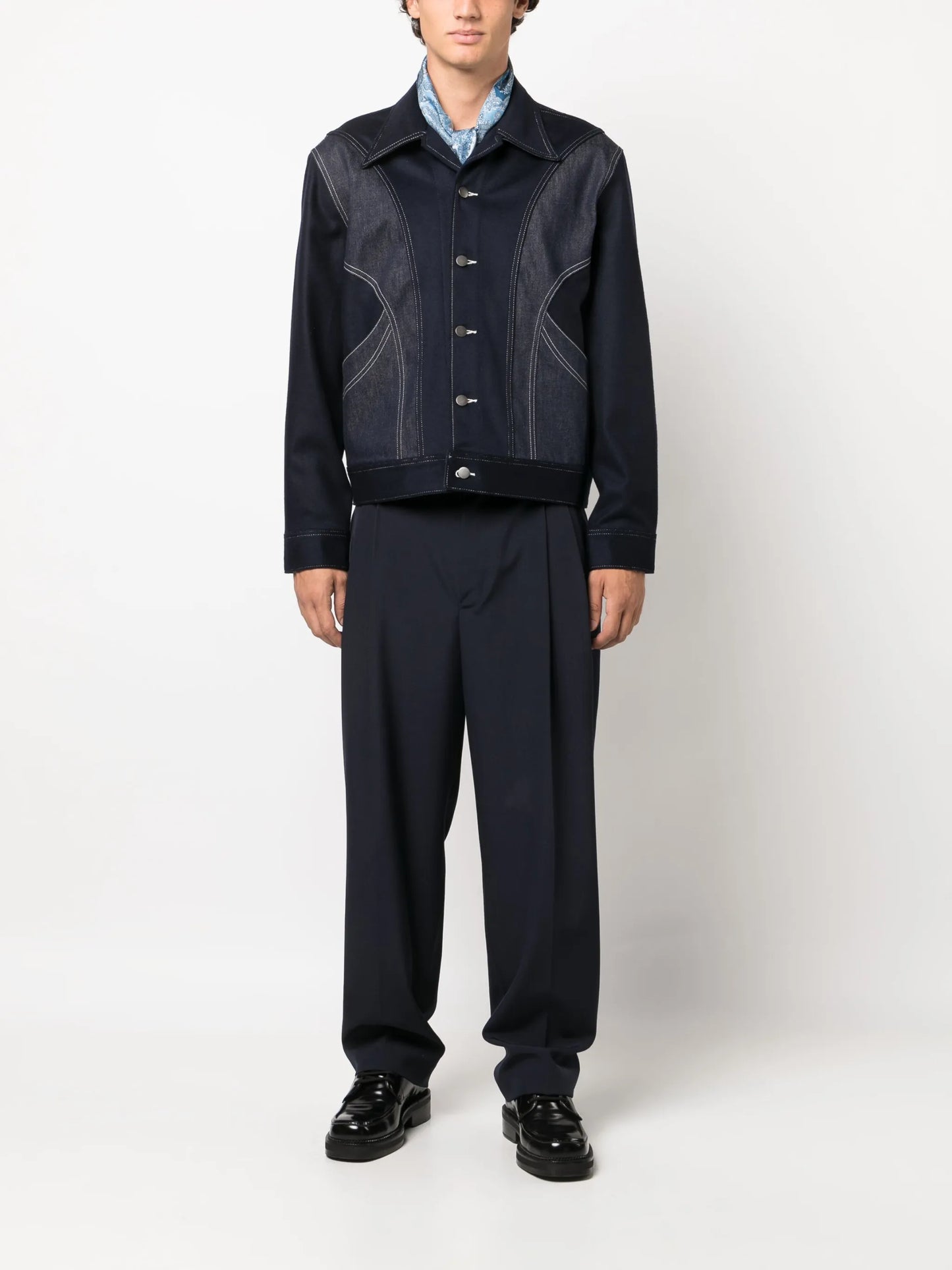 panelled-design denim jacket