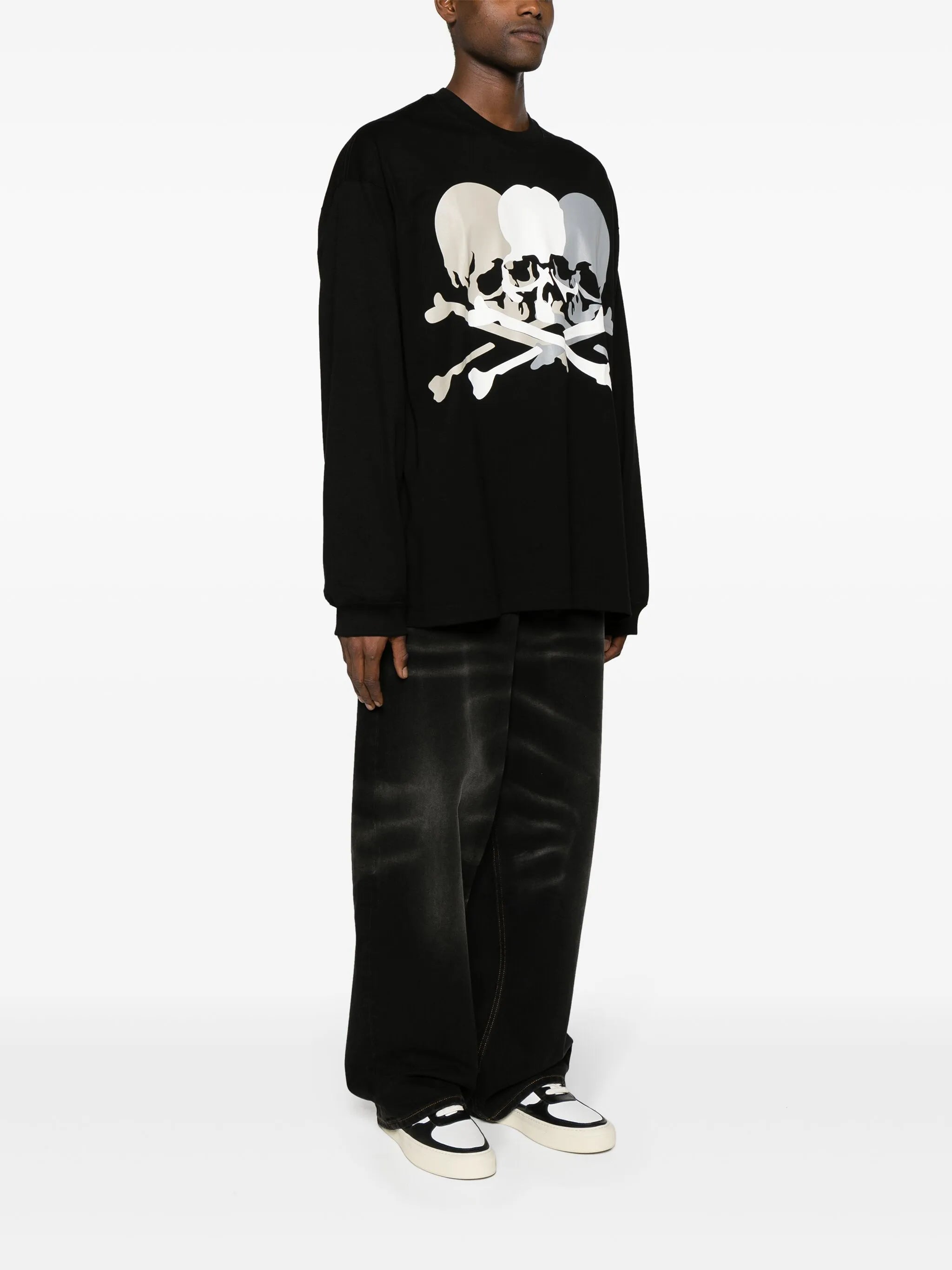 Triple logo-print cotton T-shirt