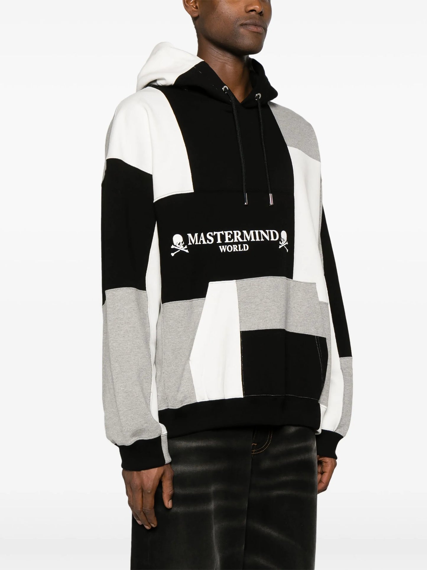 patchwork cotton hoodie