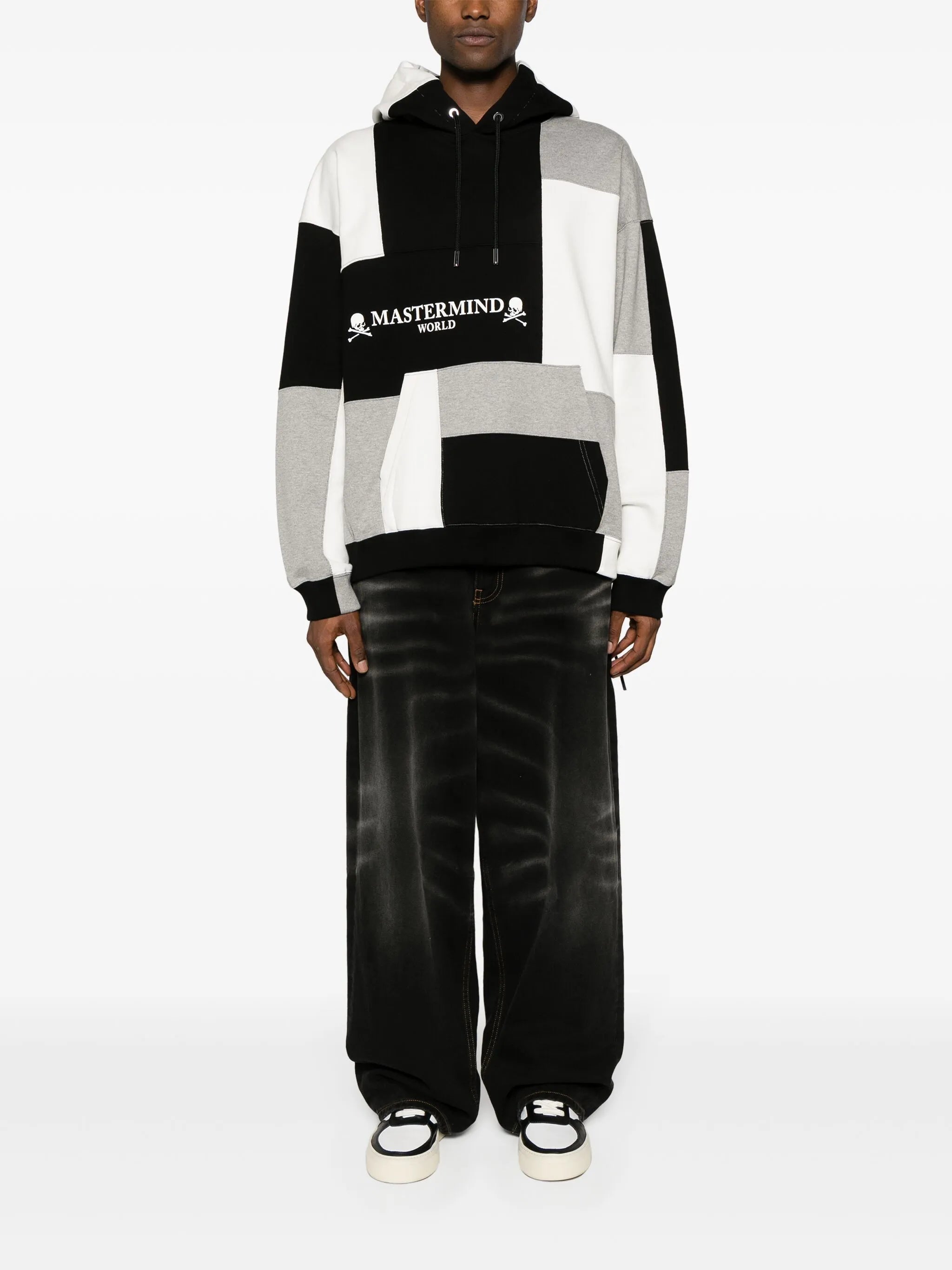 patchwork cotton hoodie