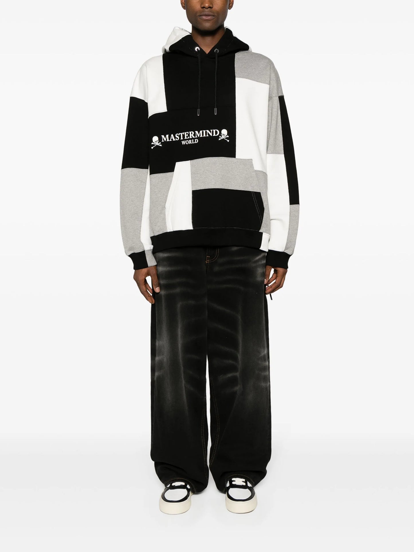 patchwork cotton hoodie