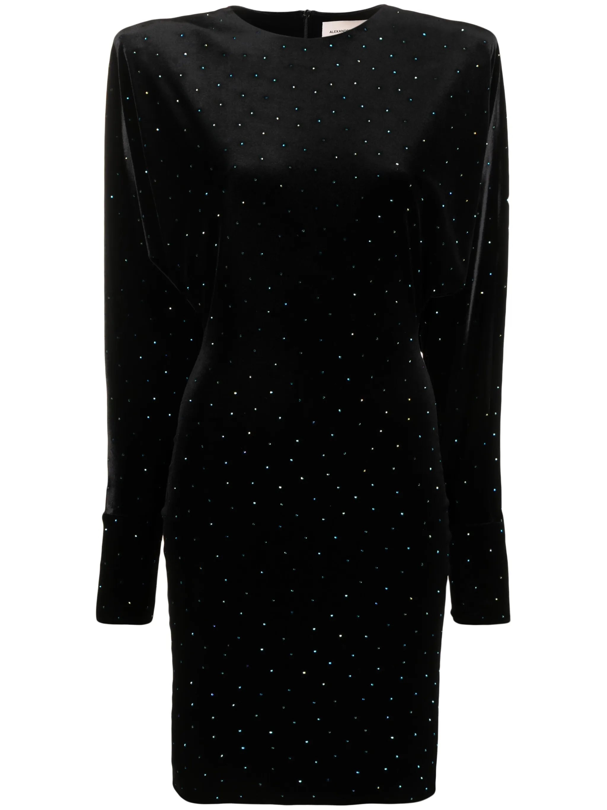 stud-detailed velvet dress