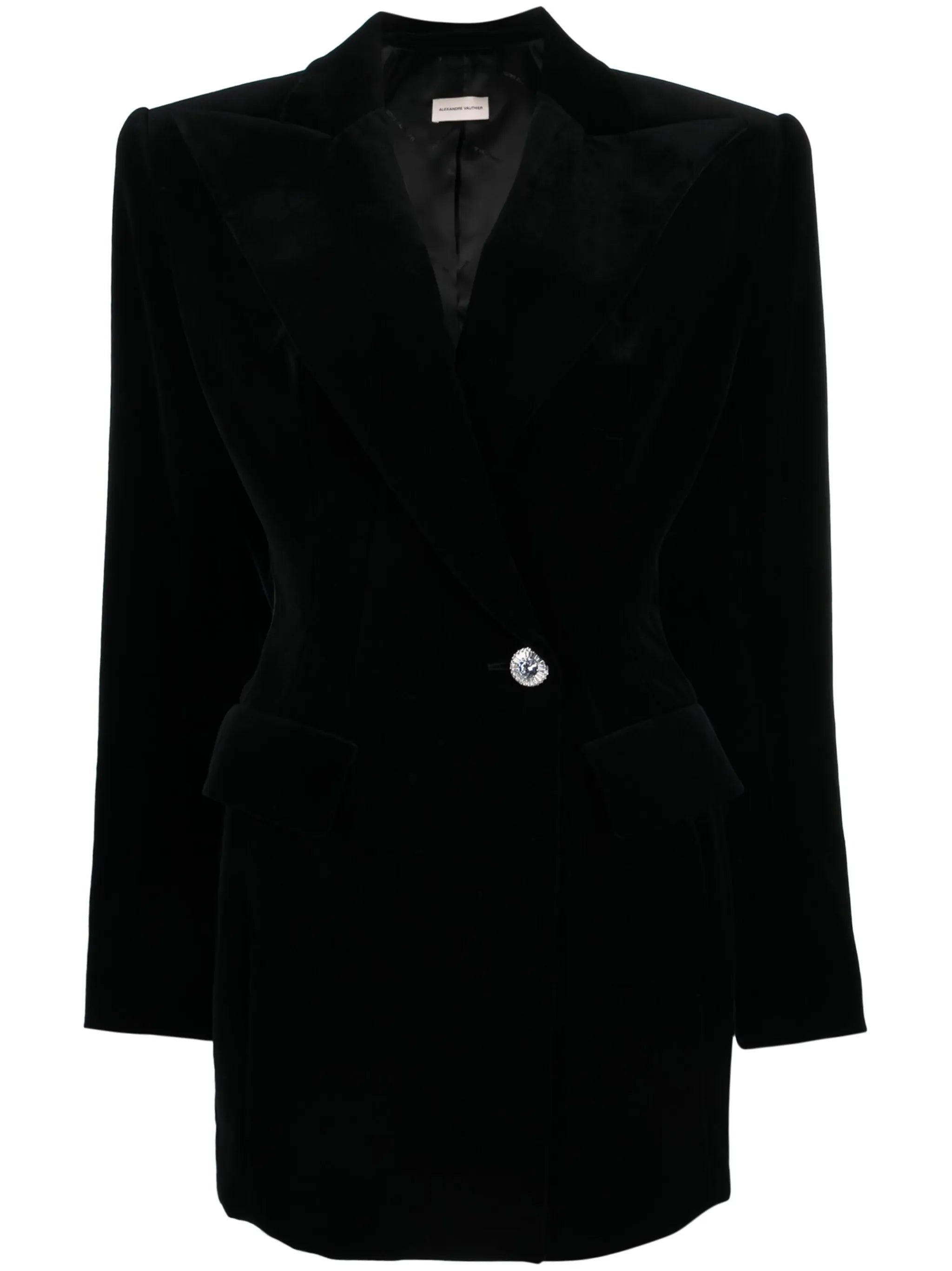 crystal-embellished velvet blazer