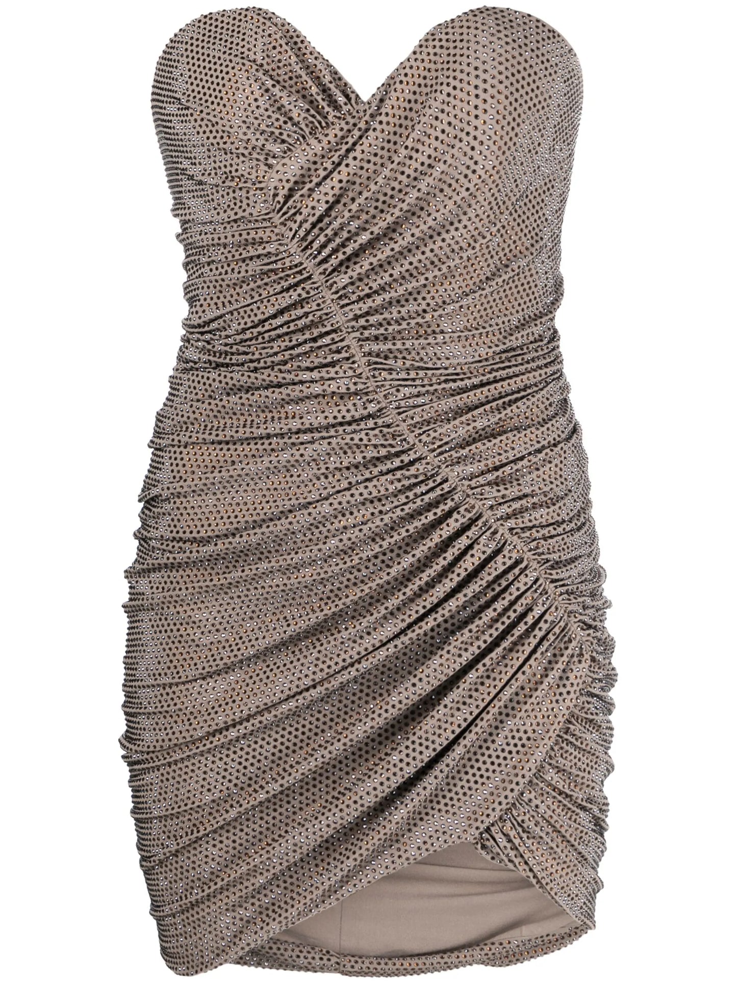 strass-embellished strapless minidress