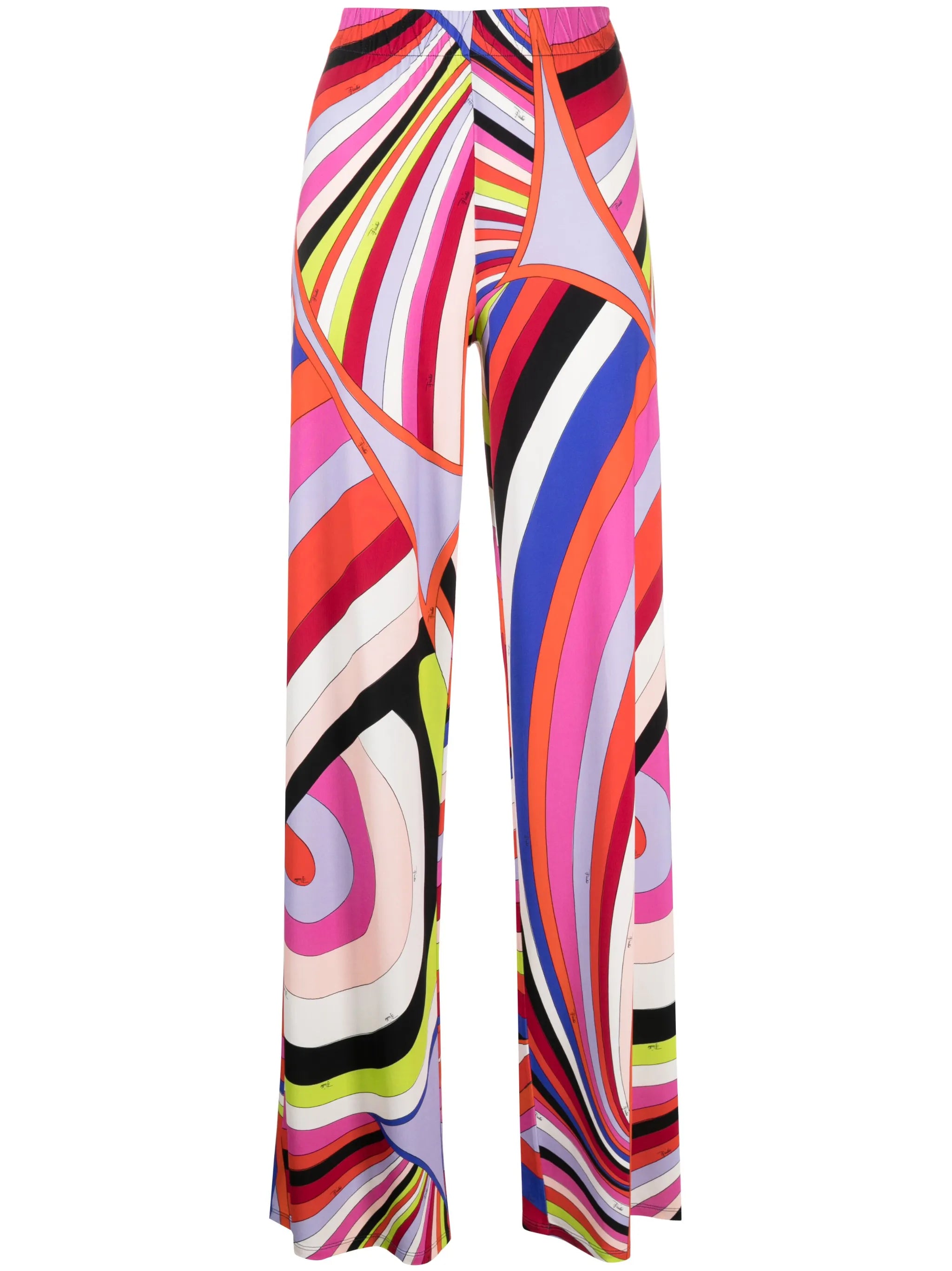 swirl-print wide-leg trousers