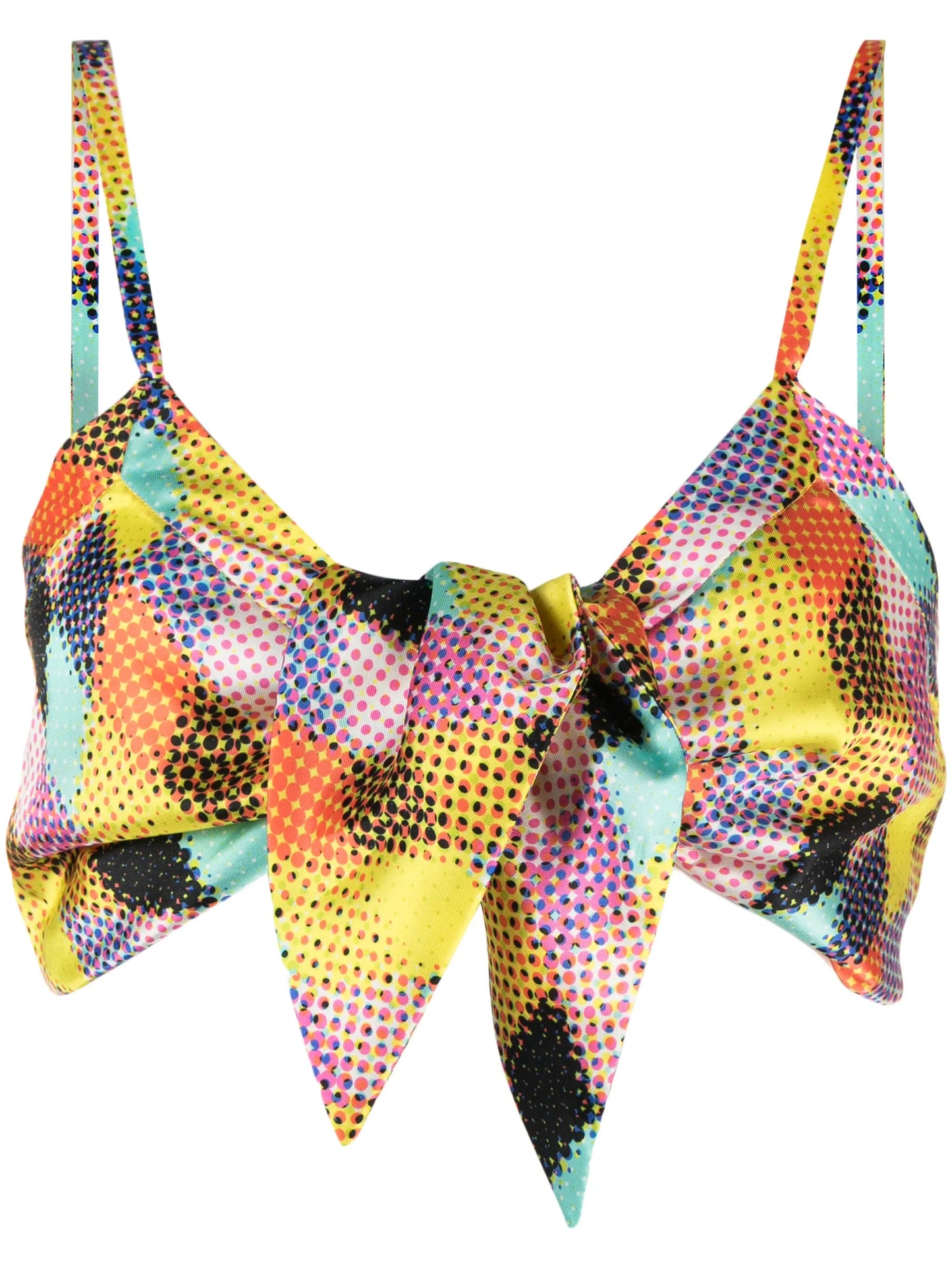 graphic-print tie-fastening top