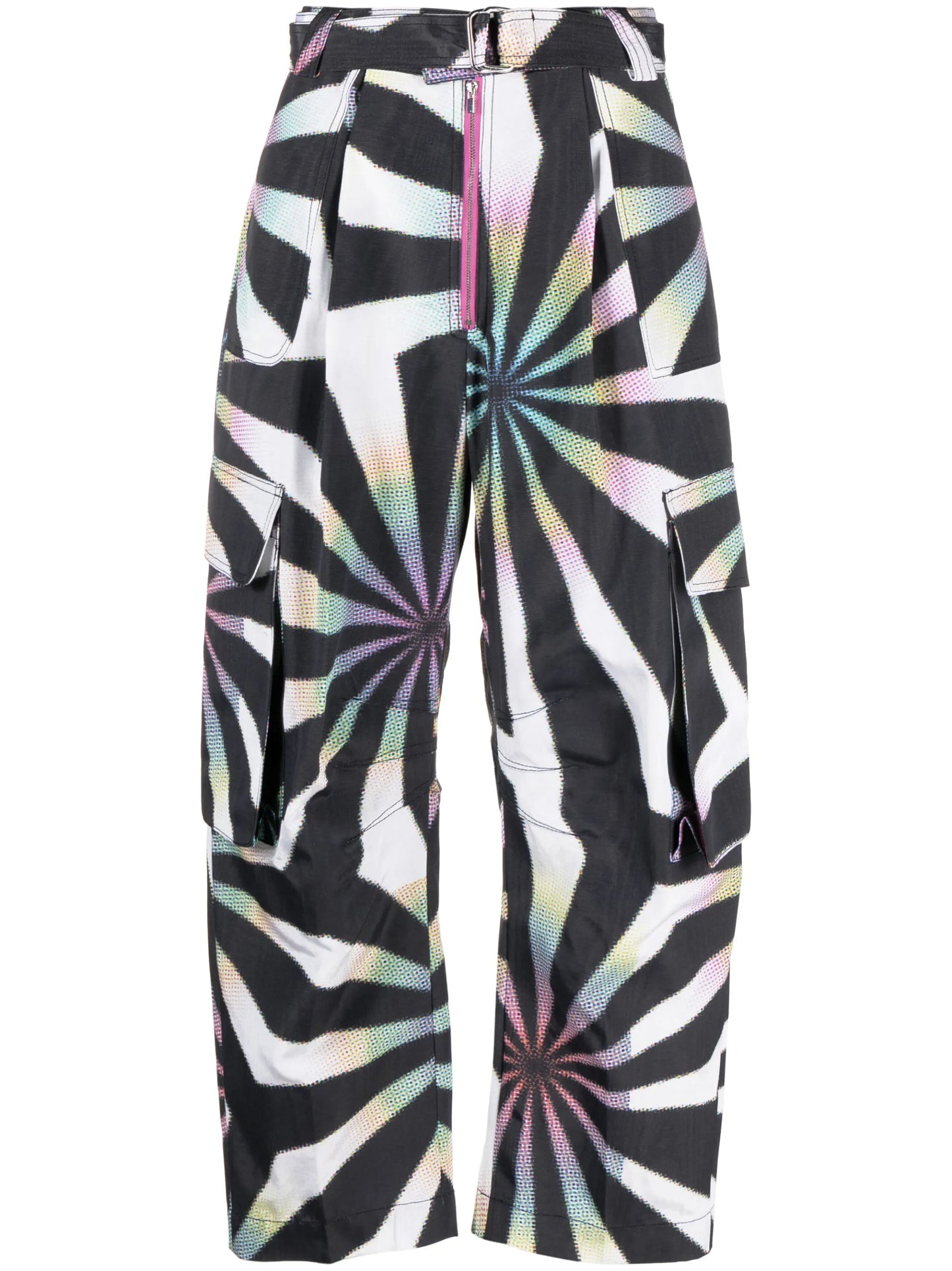 graphic-print straight-leg trousers