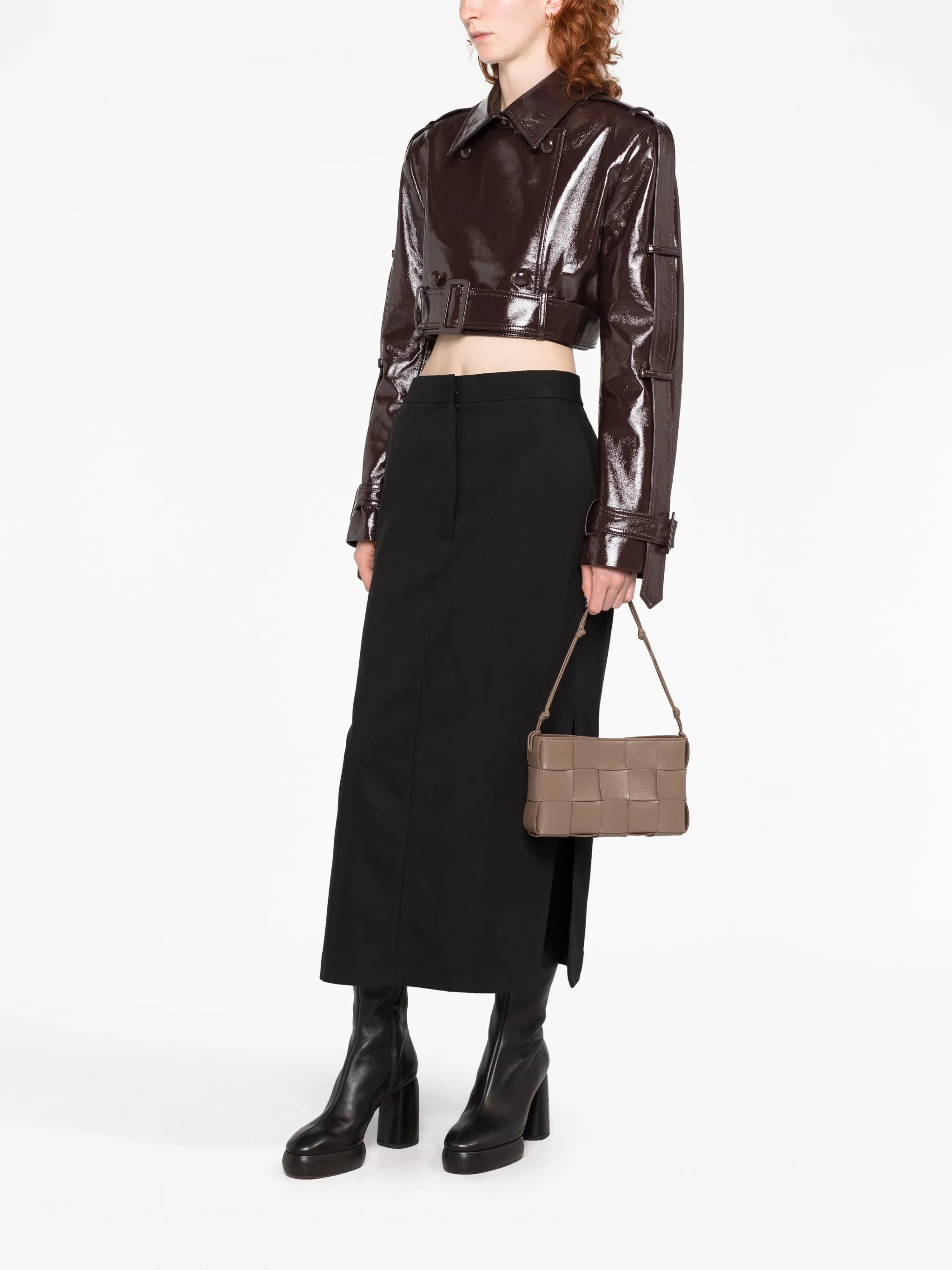 Cassette intreccio leather bag