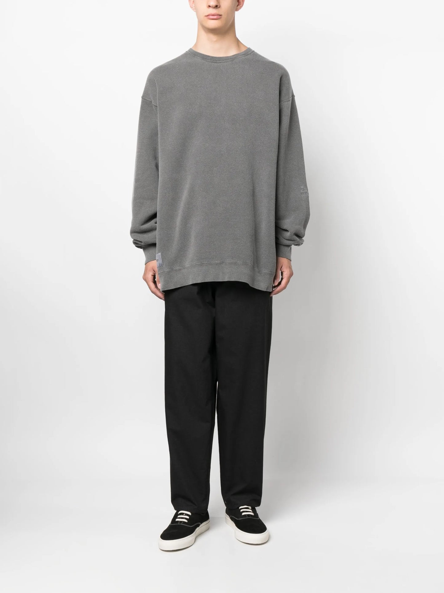 straight-leg cotton trousers