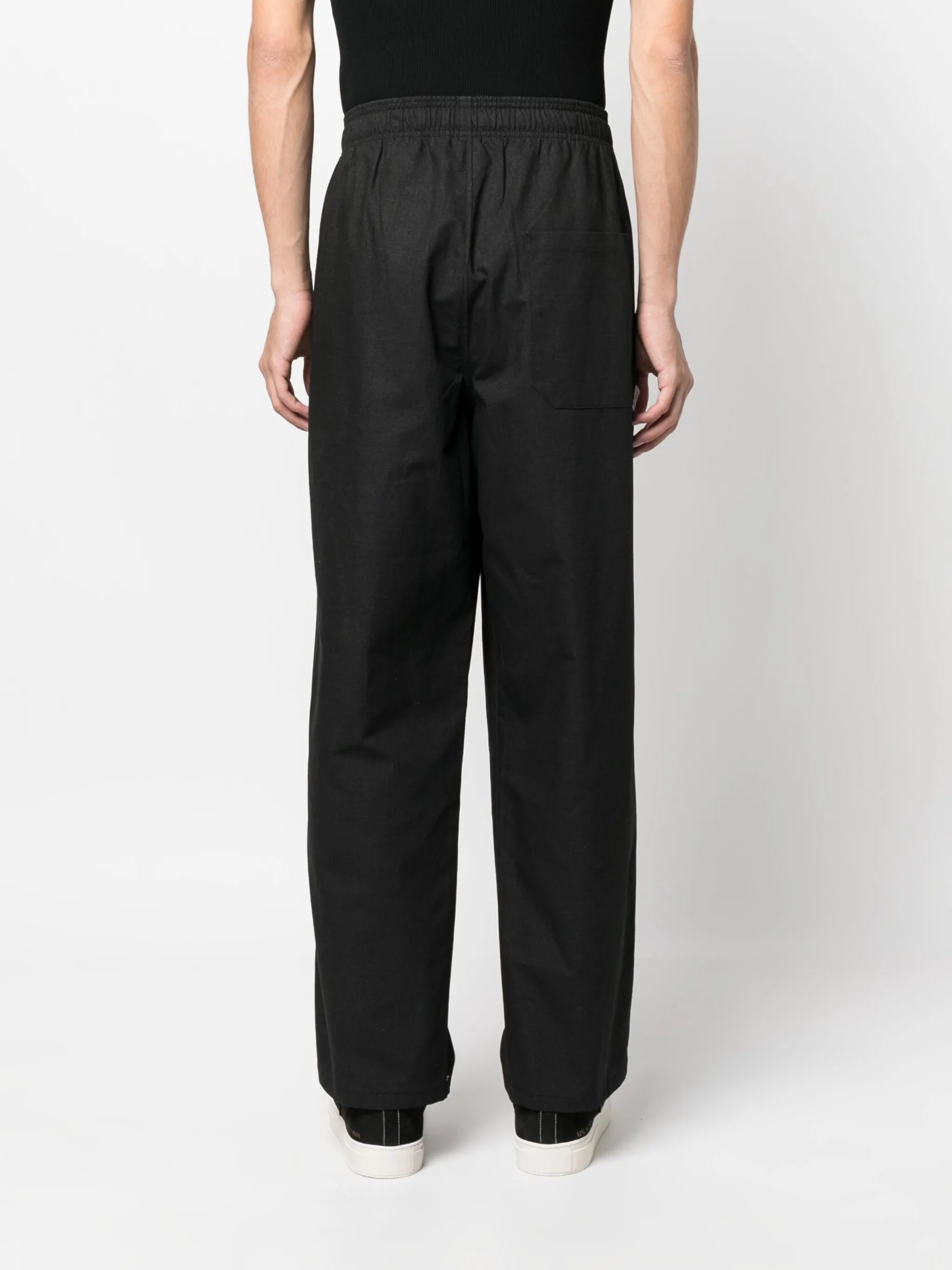 straight-leg cotton trousers