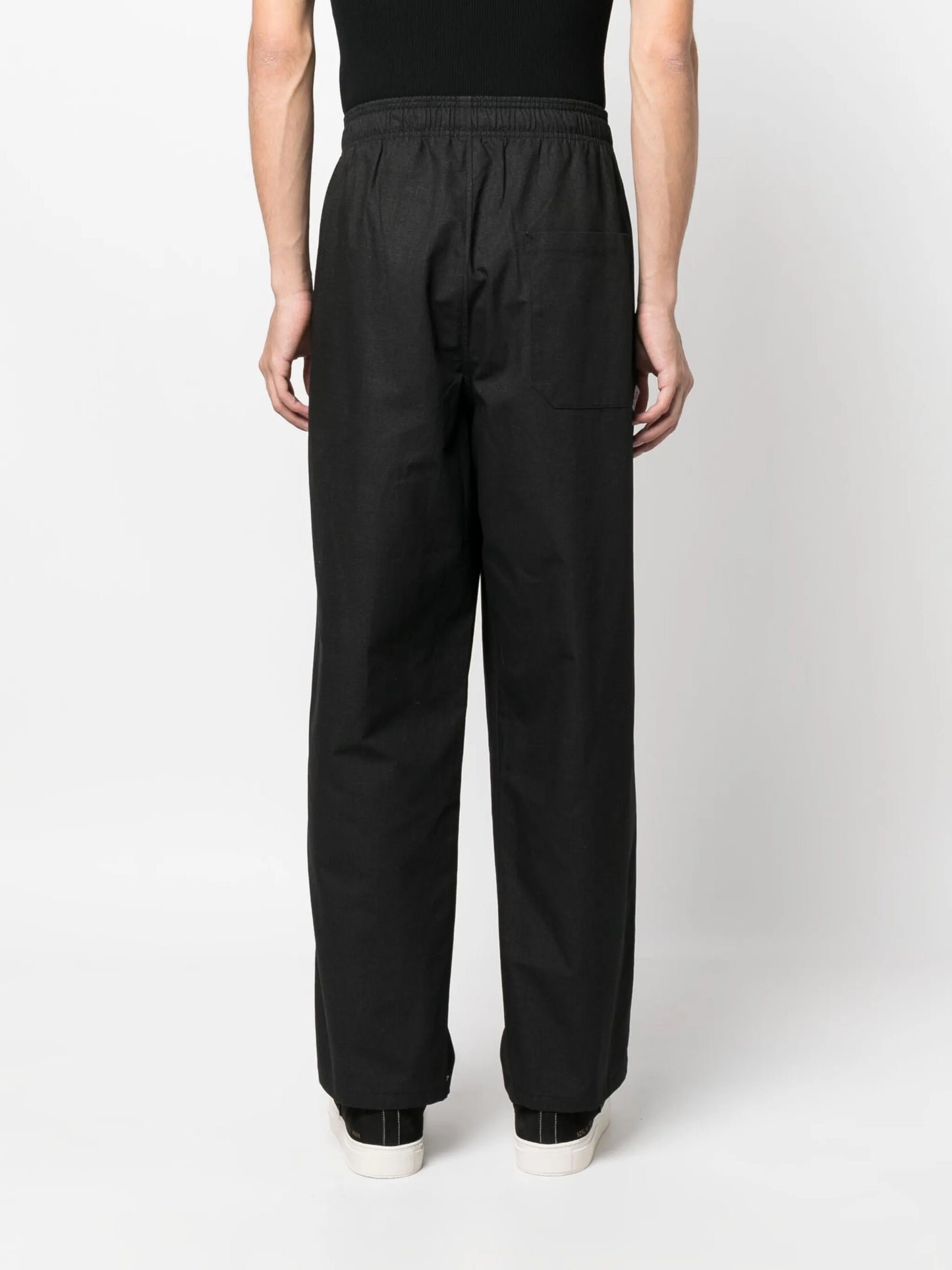 straight-leg cotton trousers