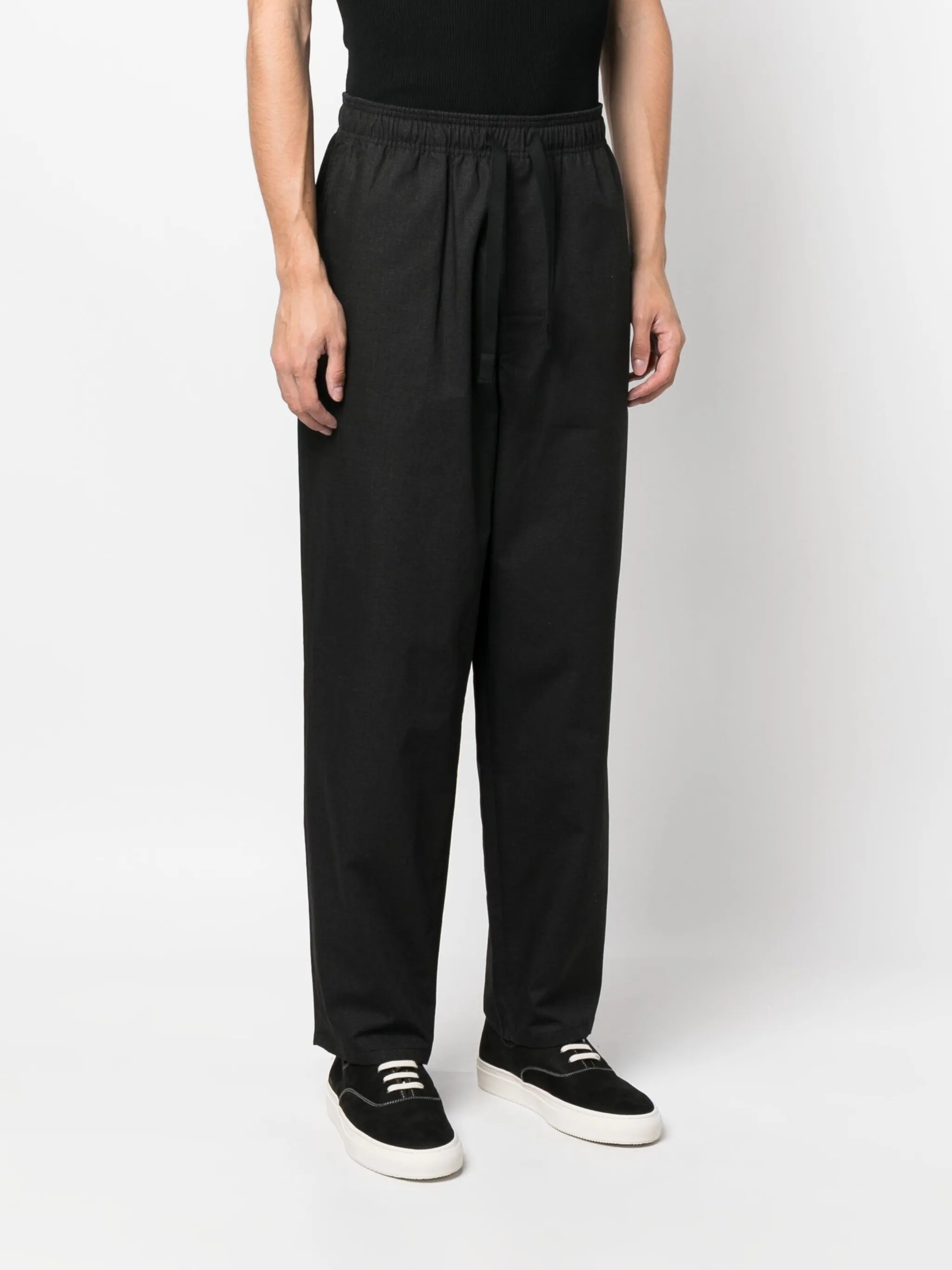 straight-leg cotton trousers