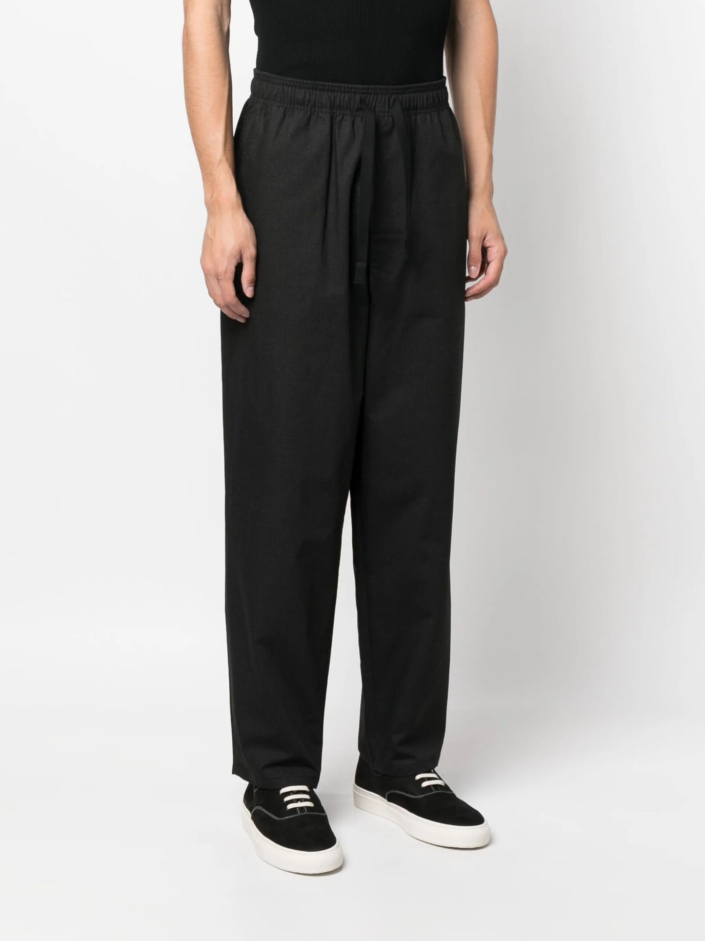 straight-leg cotton trousers