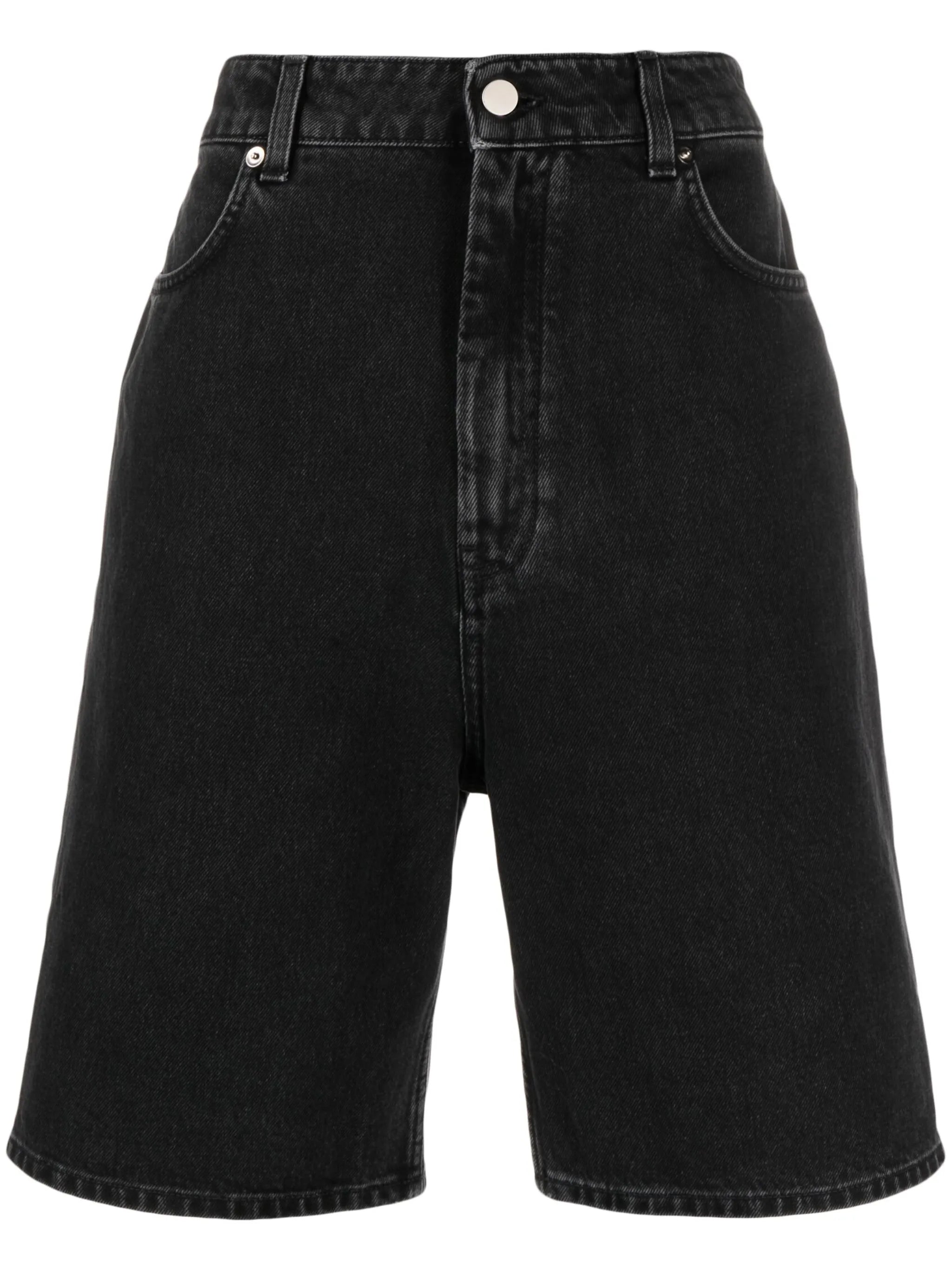 washed denim organic cotton shorts