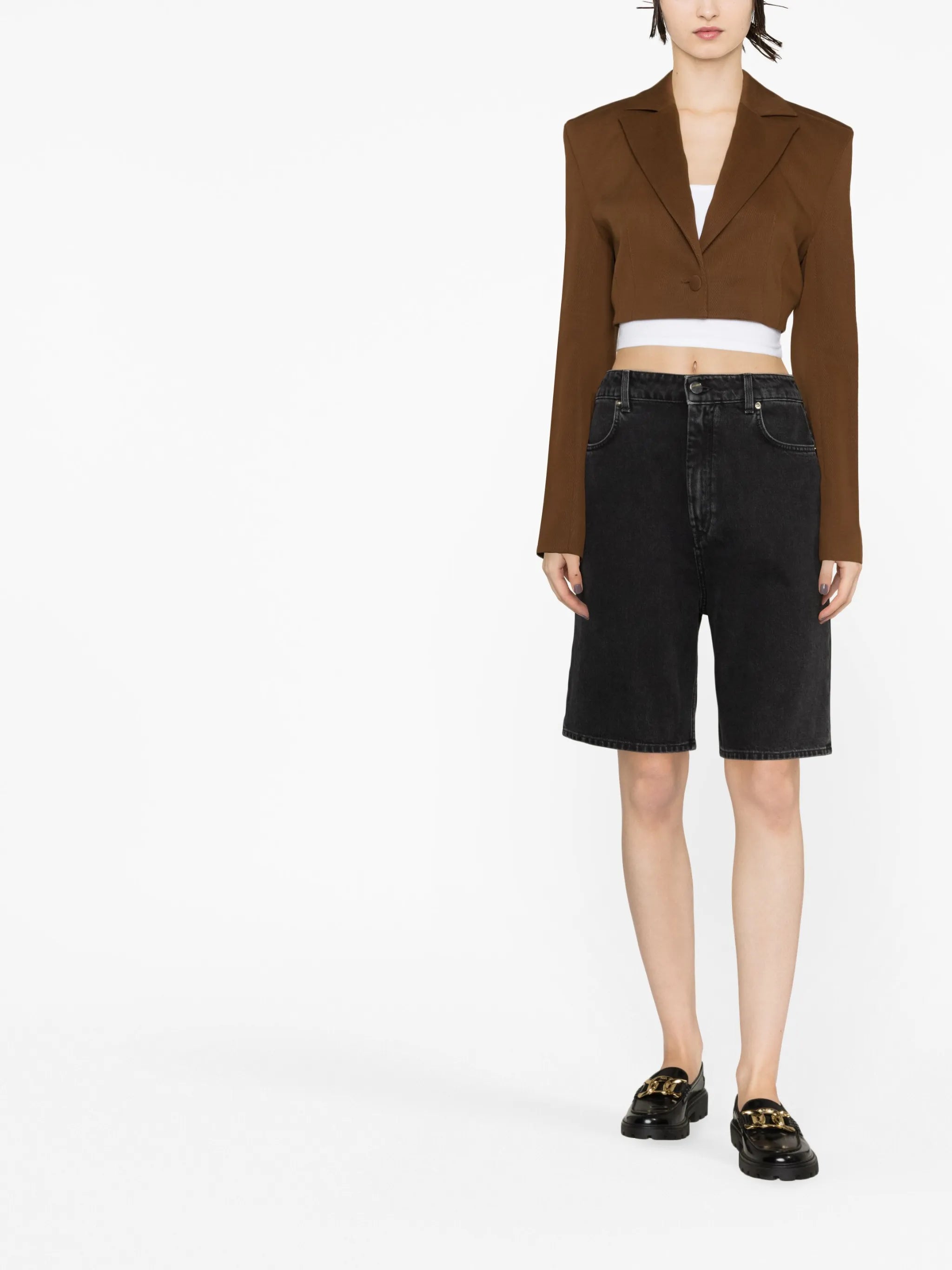 washed denim organic cotton shorts