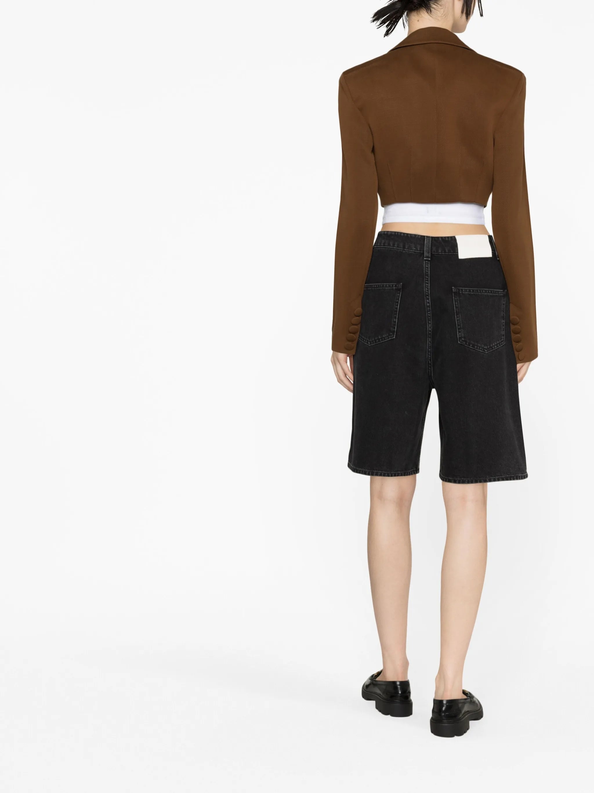 washed denim organic cotton shorts