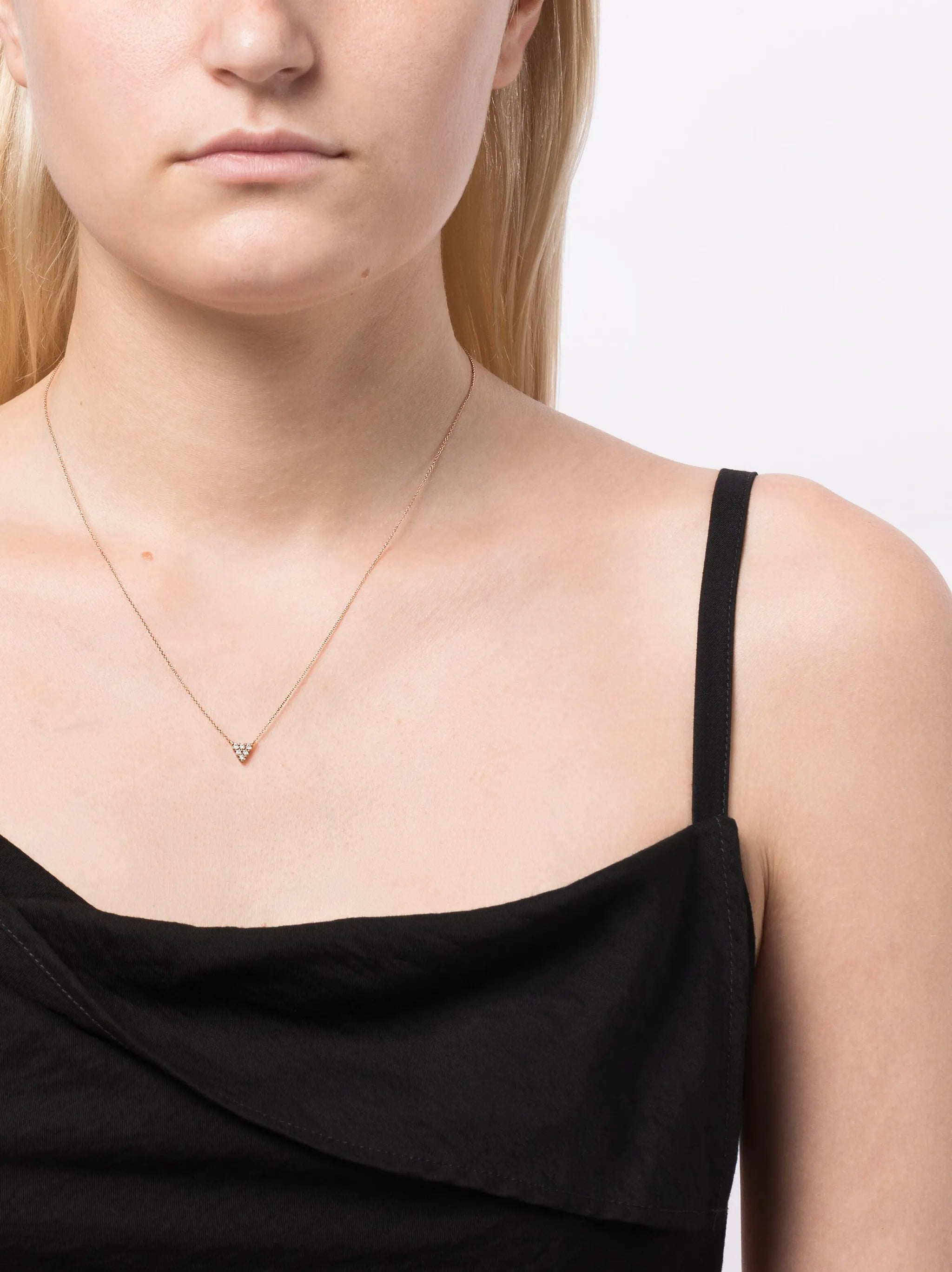 14kt rose gold Vivienne Lily Triangle diamond necklace