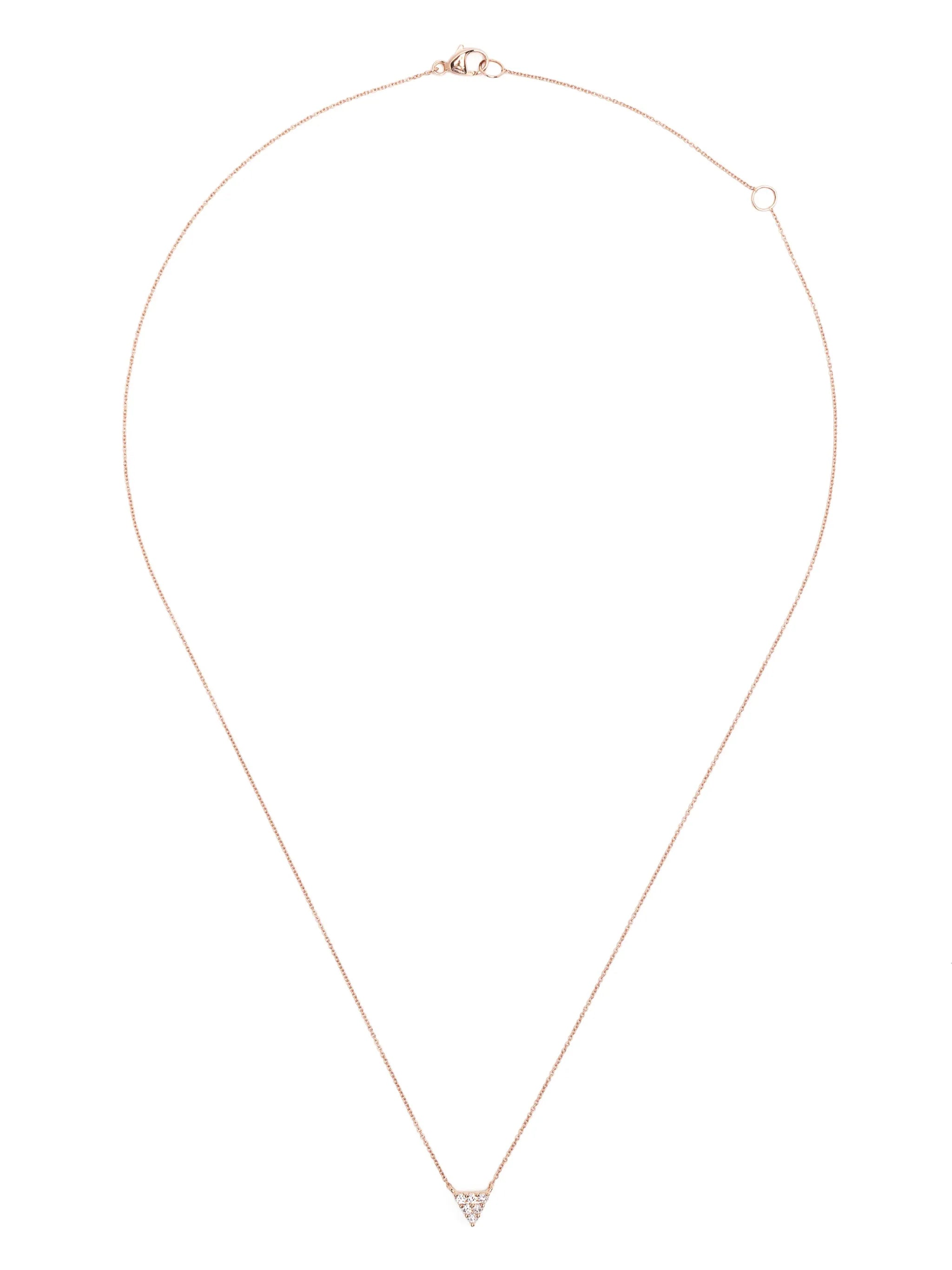 14kt rose gold Vivienne Lily Triangle diamond necklace