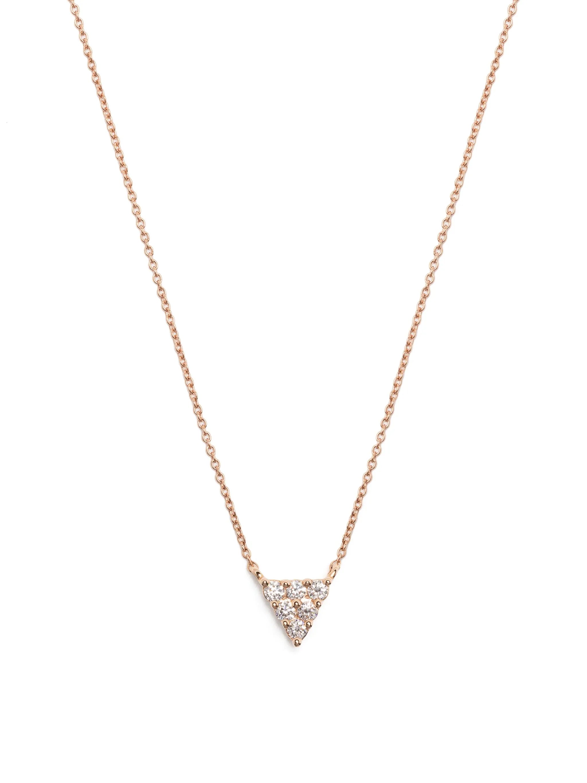 14kt rose gold Vivienne Lily Triangle diamond necklace