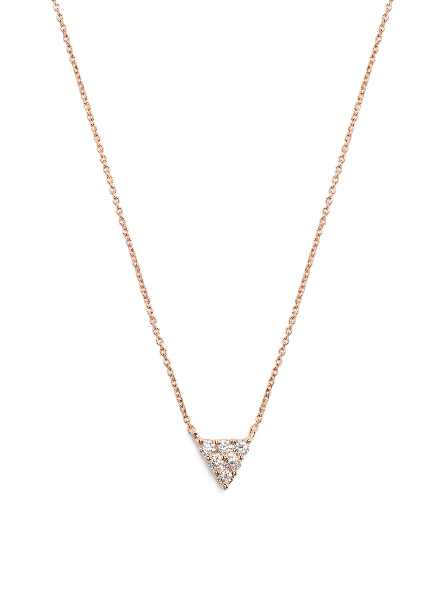 14kt rose gold Vivienne Lily Triangle diamond necklace