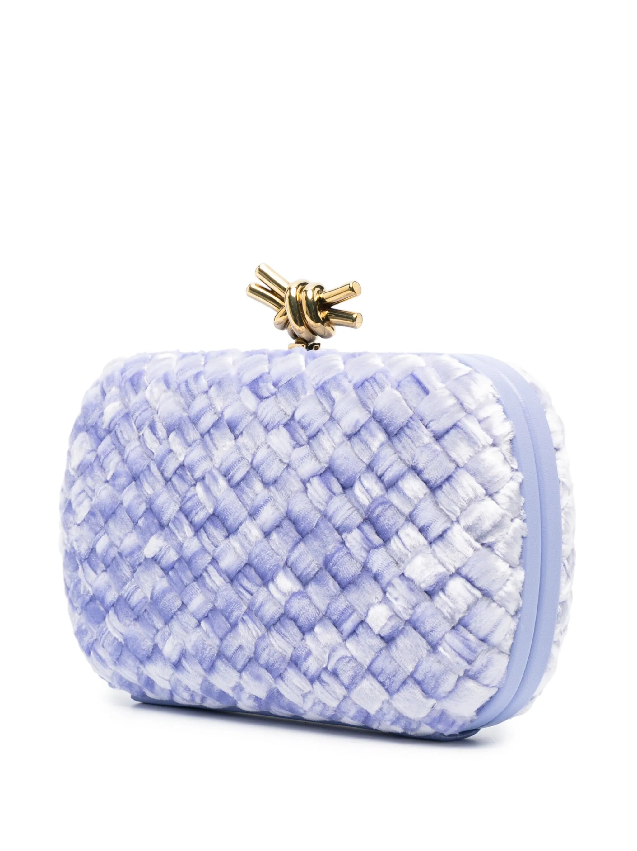 Knot Intreccio velvet clutch bag