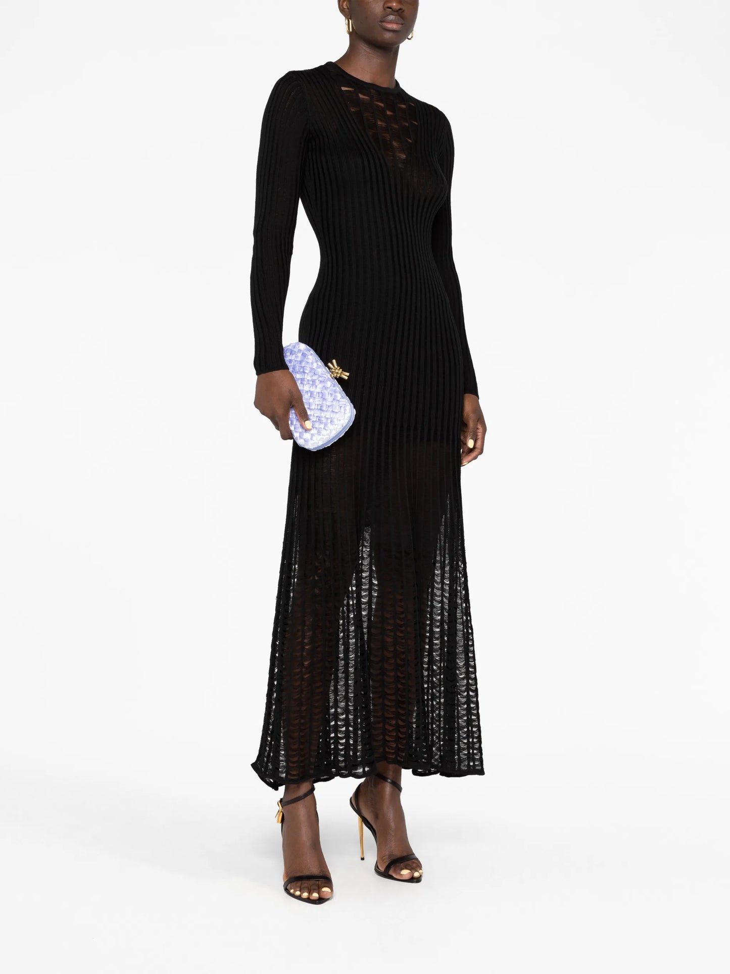 Knot Intreccio velvet clutch bag