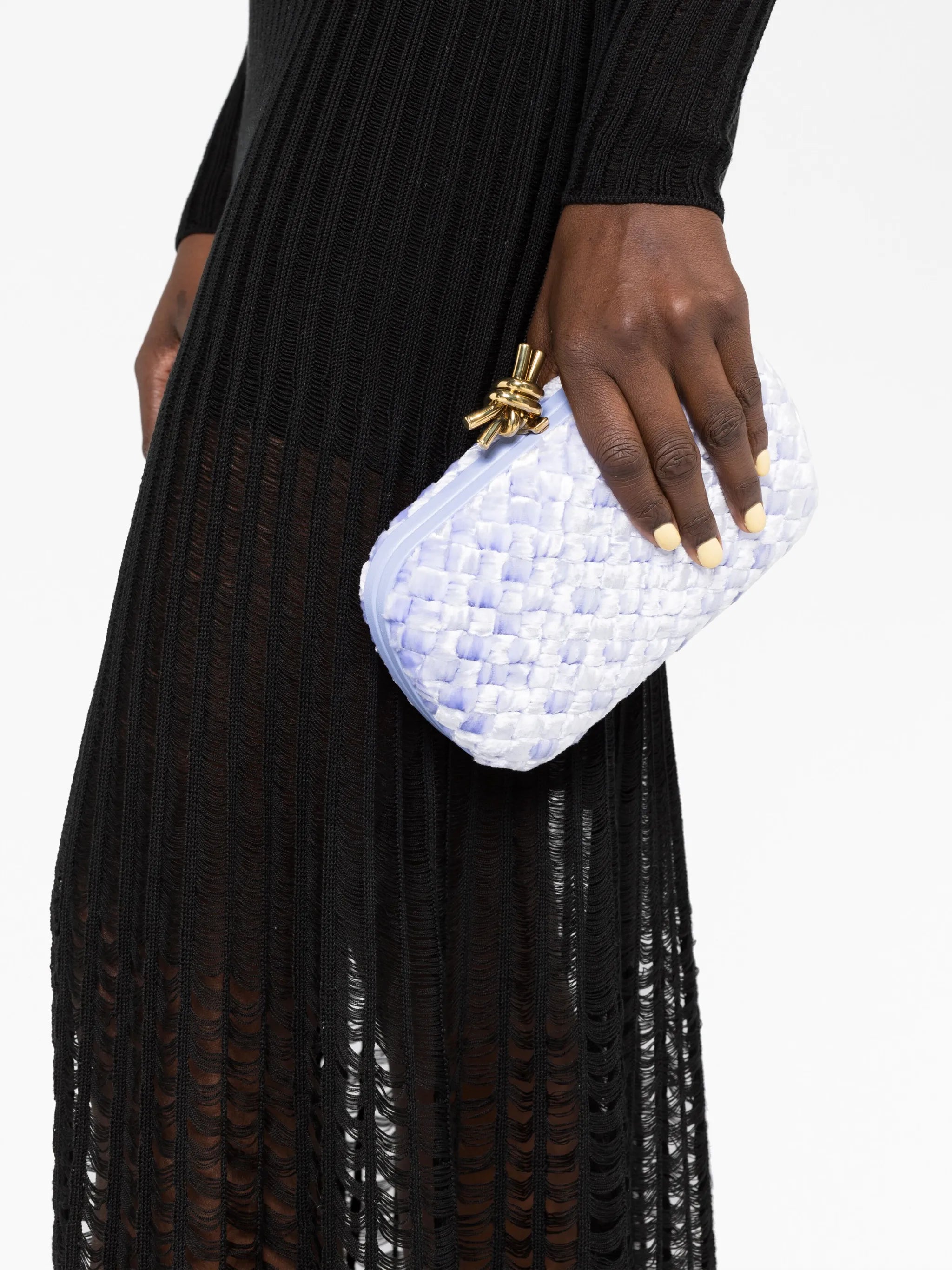 Knot Intreccio velvet clutch bag