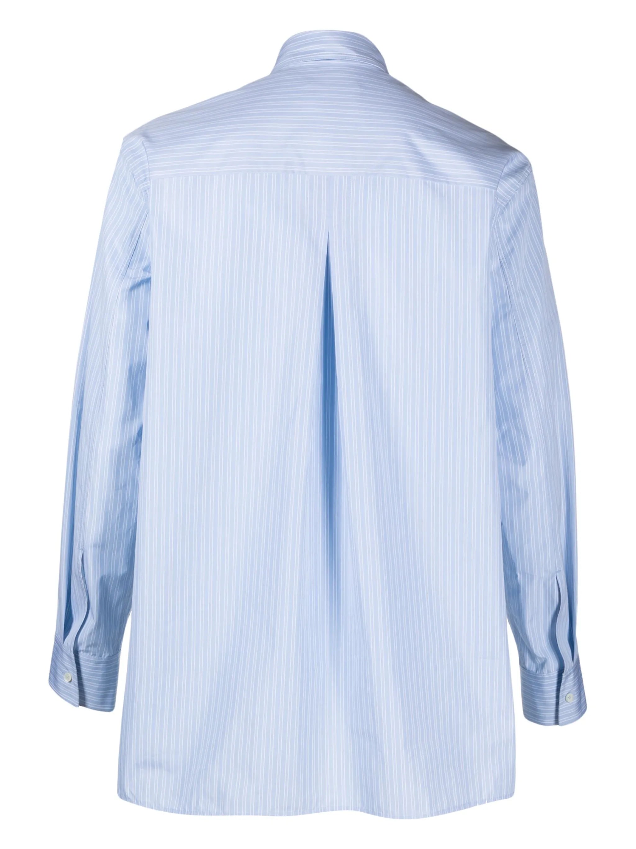 logo-embroidered stripe-print cotton shirt