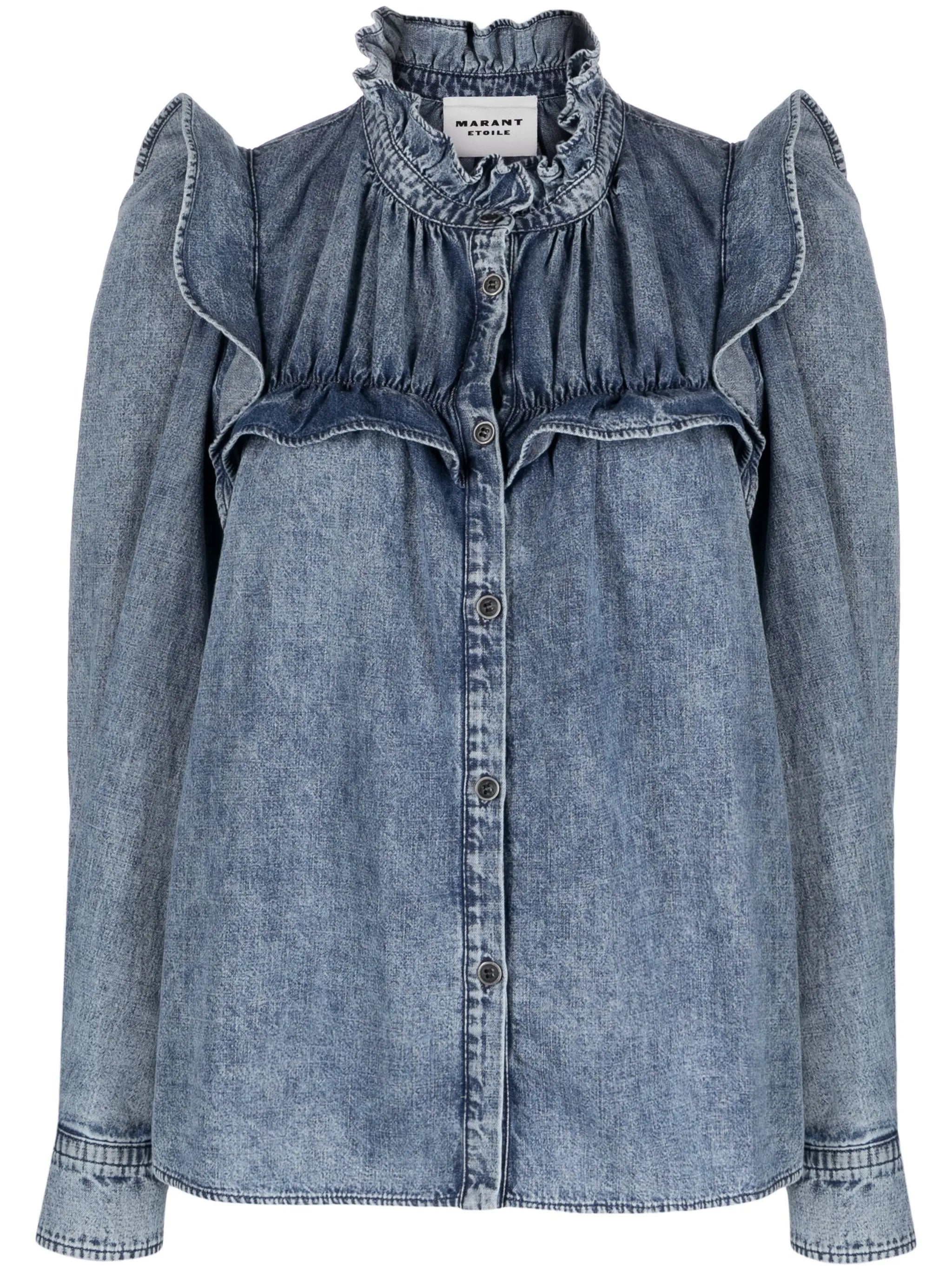 Idety ruffled denim shirt