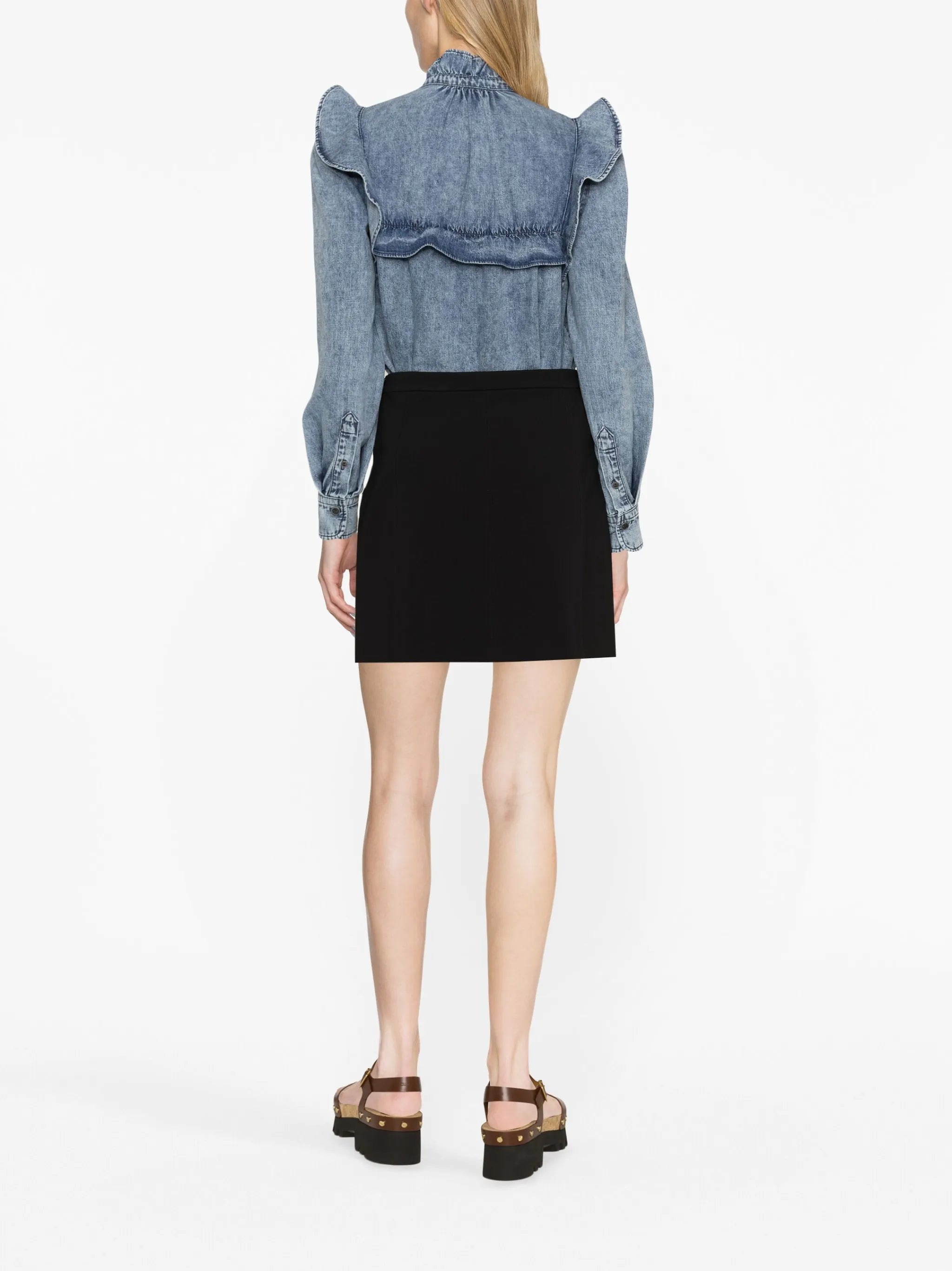 Idety ruffled denim shirt
