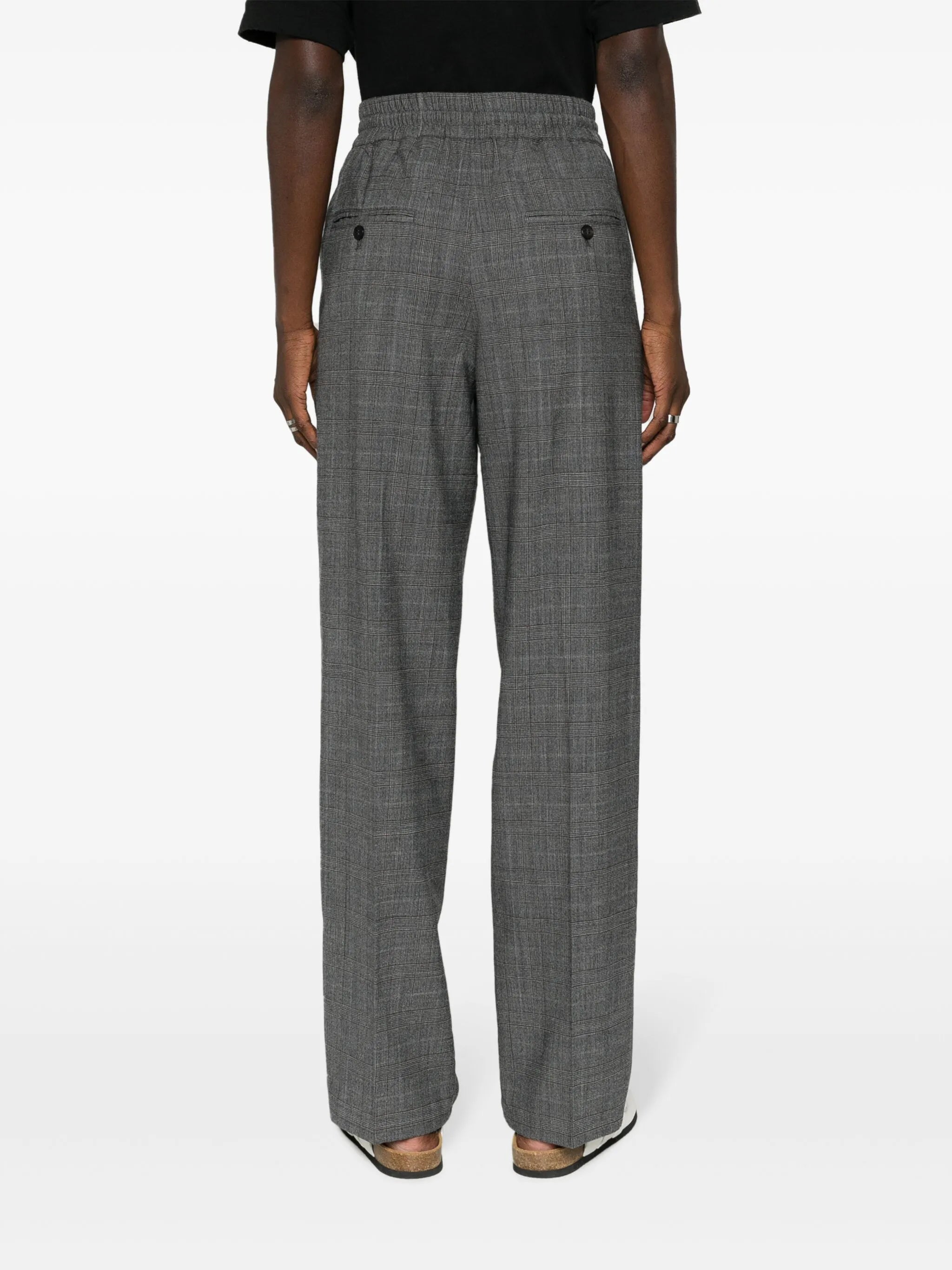 Priska high-waist plaid trousers