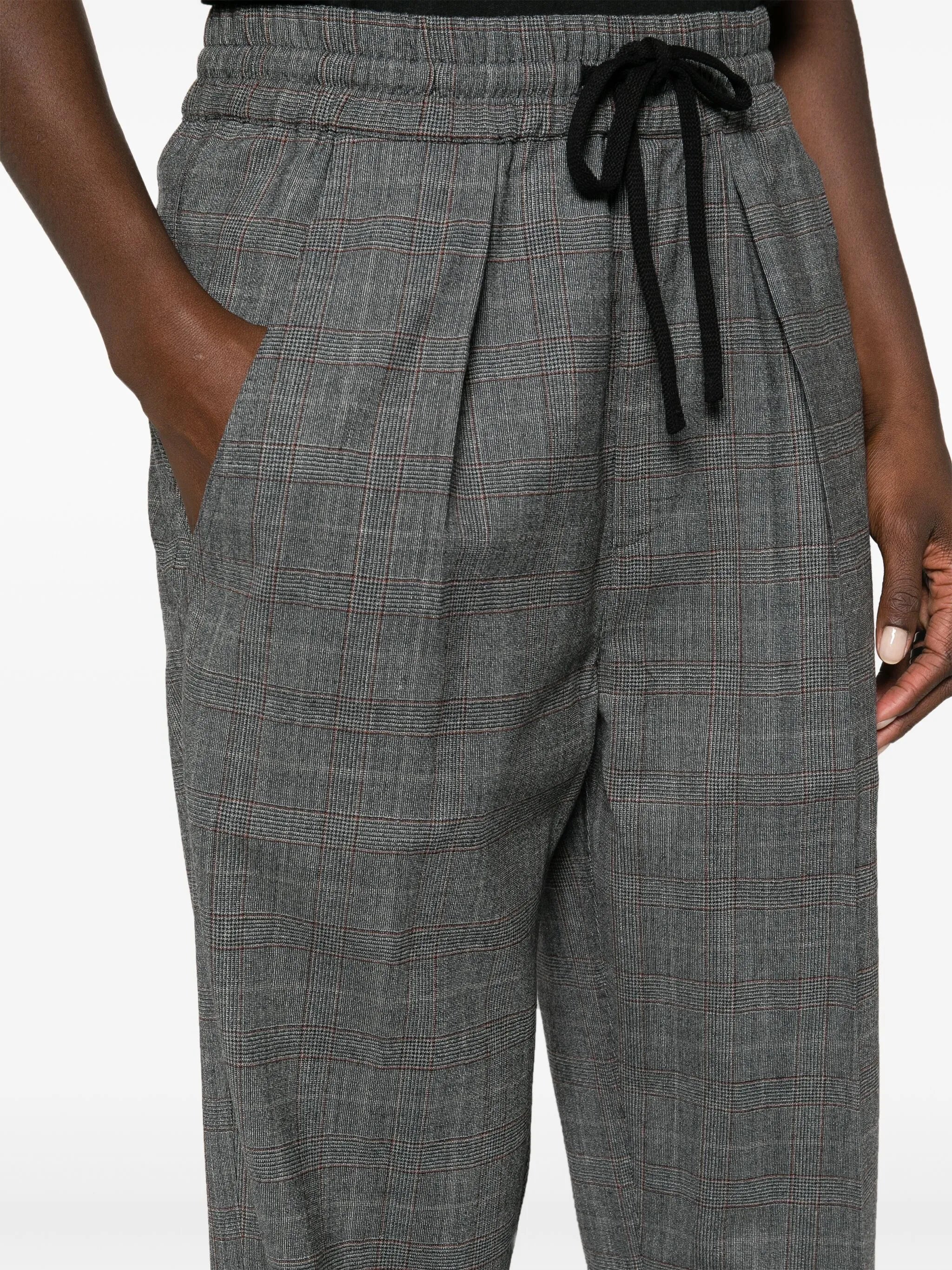 Priska high-waist plaid trousers