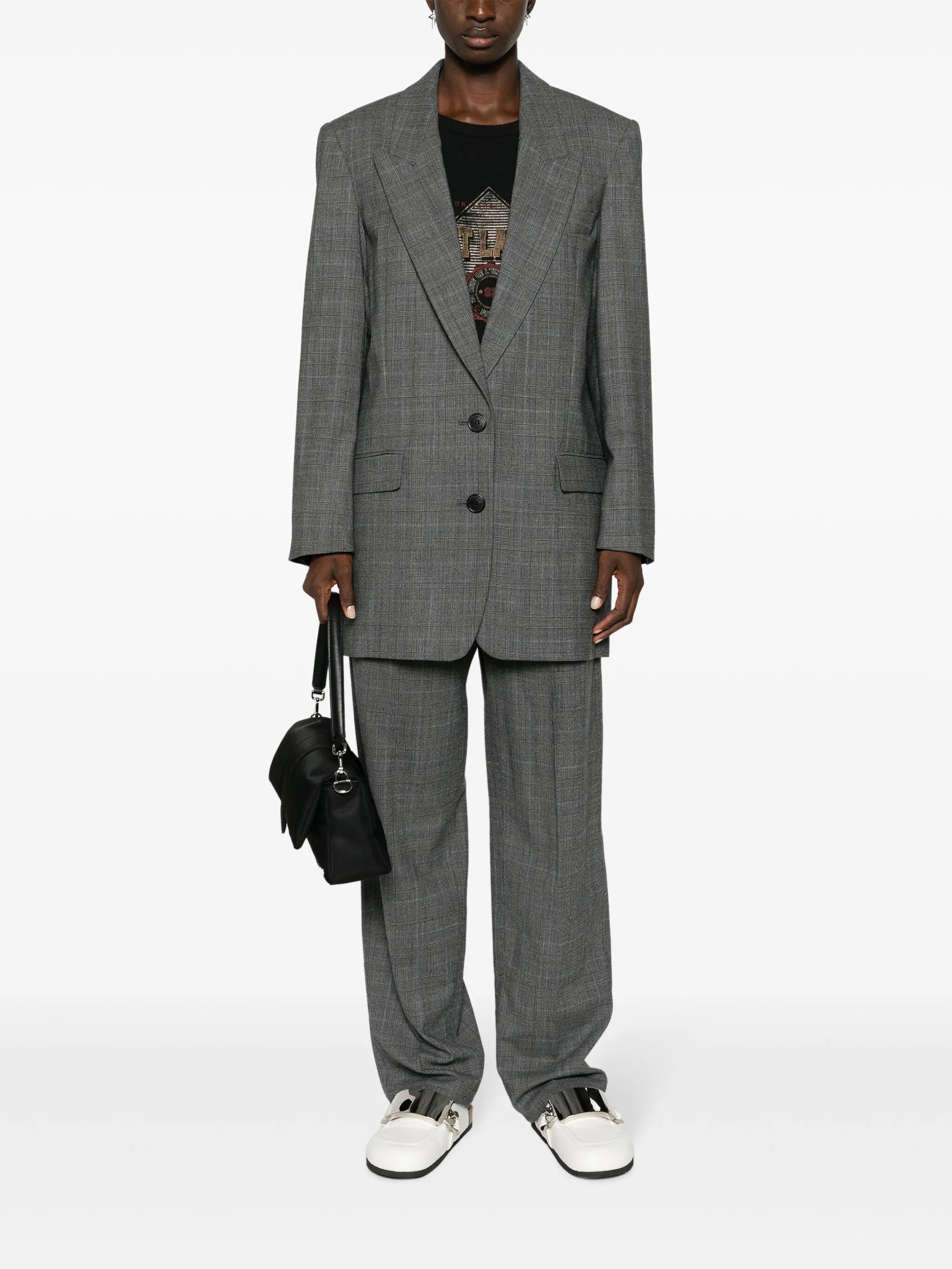 Priska high-waist plaid trousers
