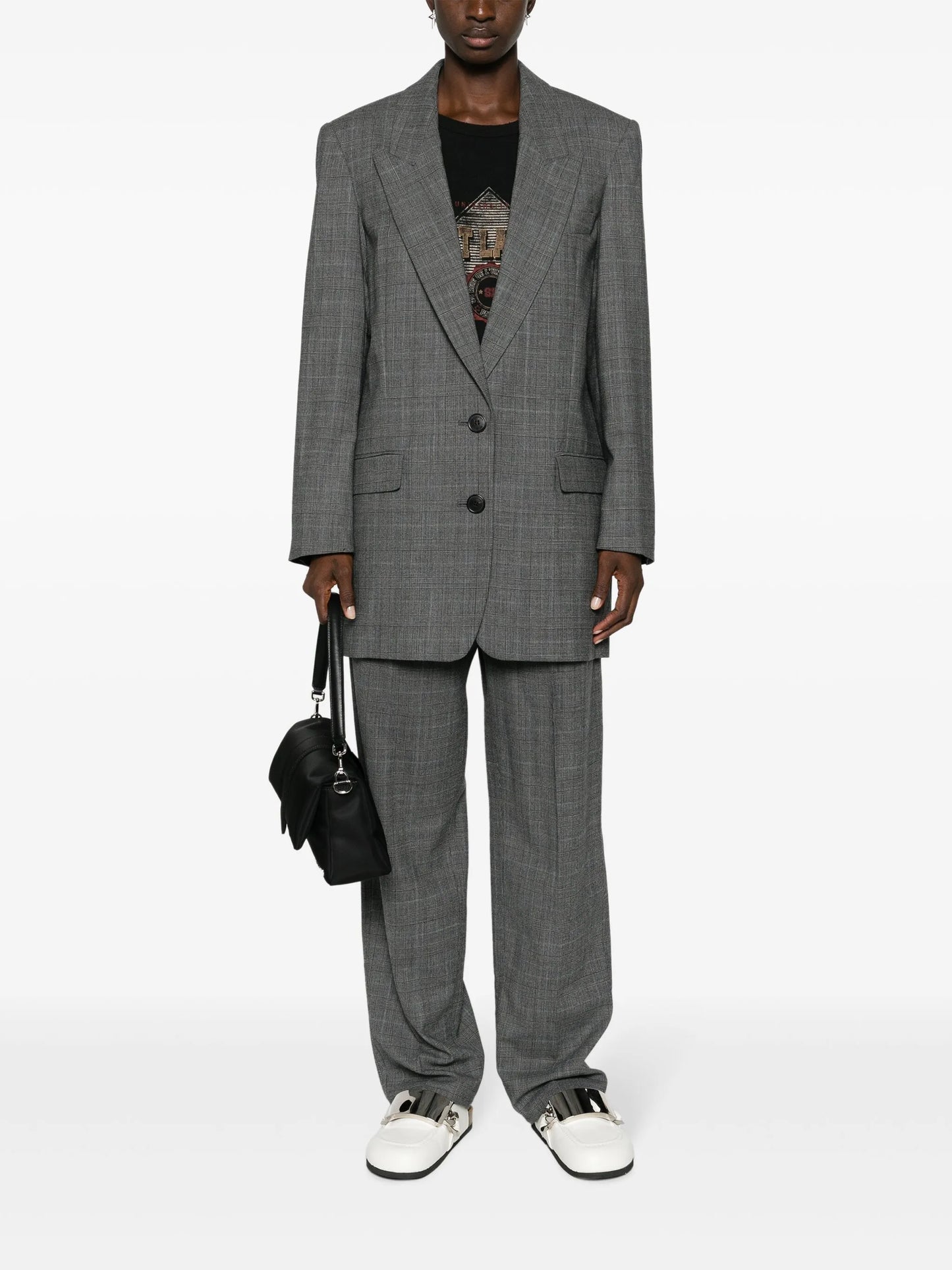Priska high-waist plaid trousers
