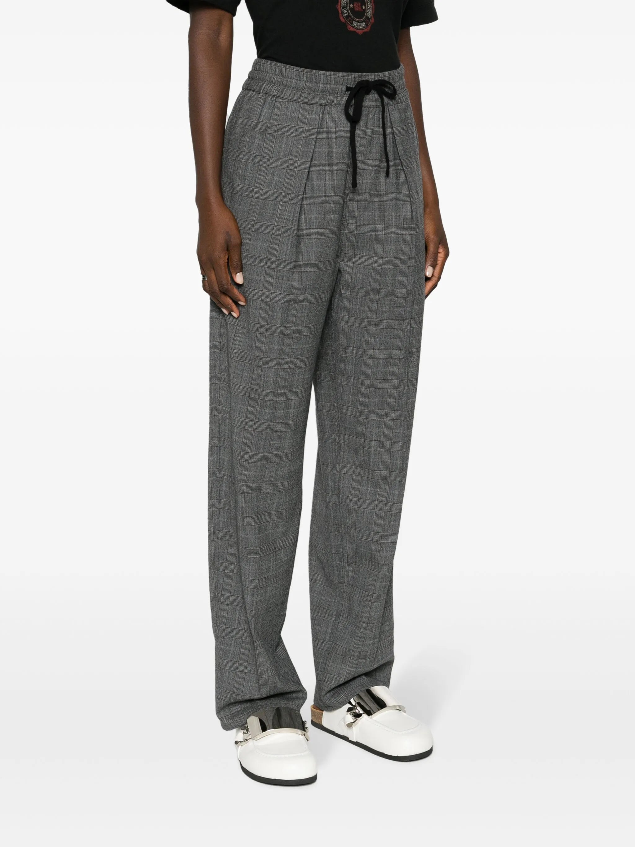 Priska high-waist plaid trousers