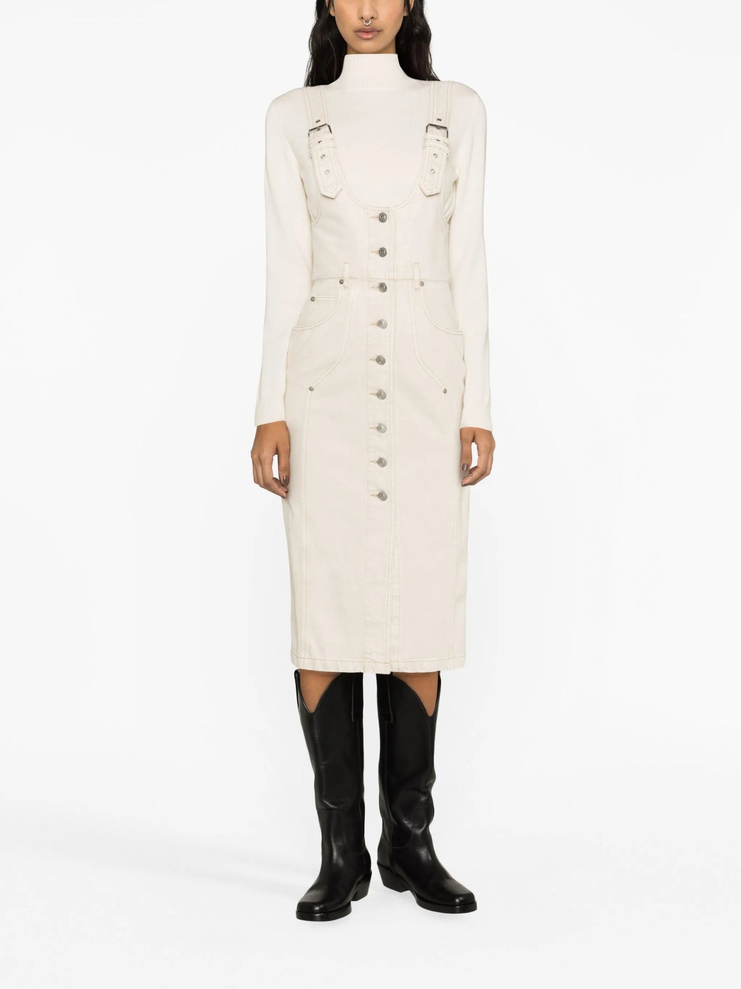 Filipine button-fastening midi dress