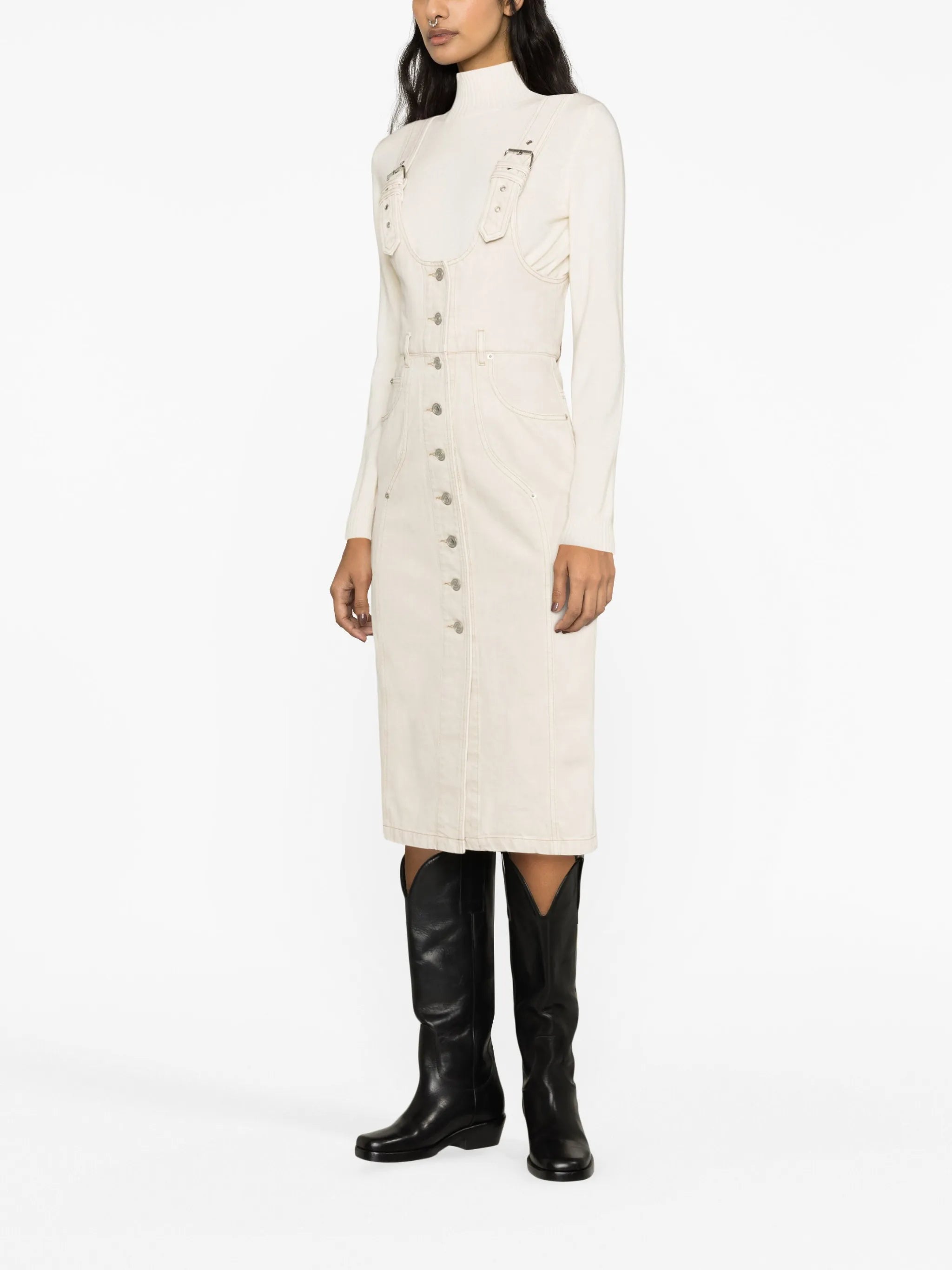 Filipine button-fastening midi dress